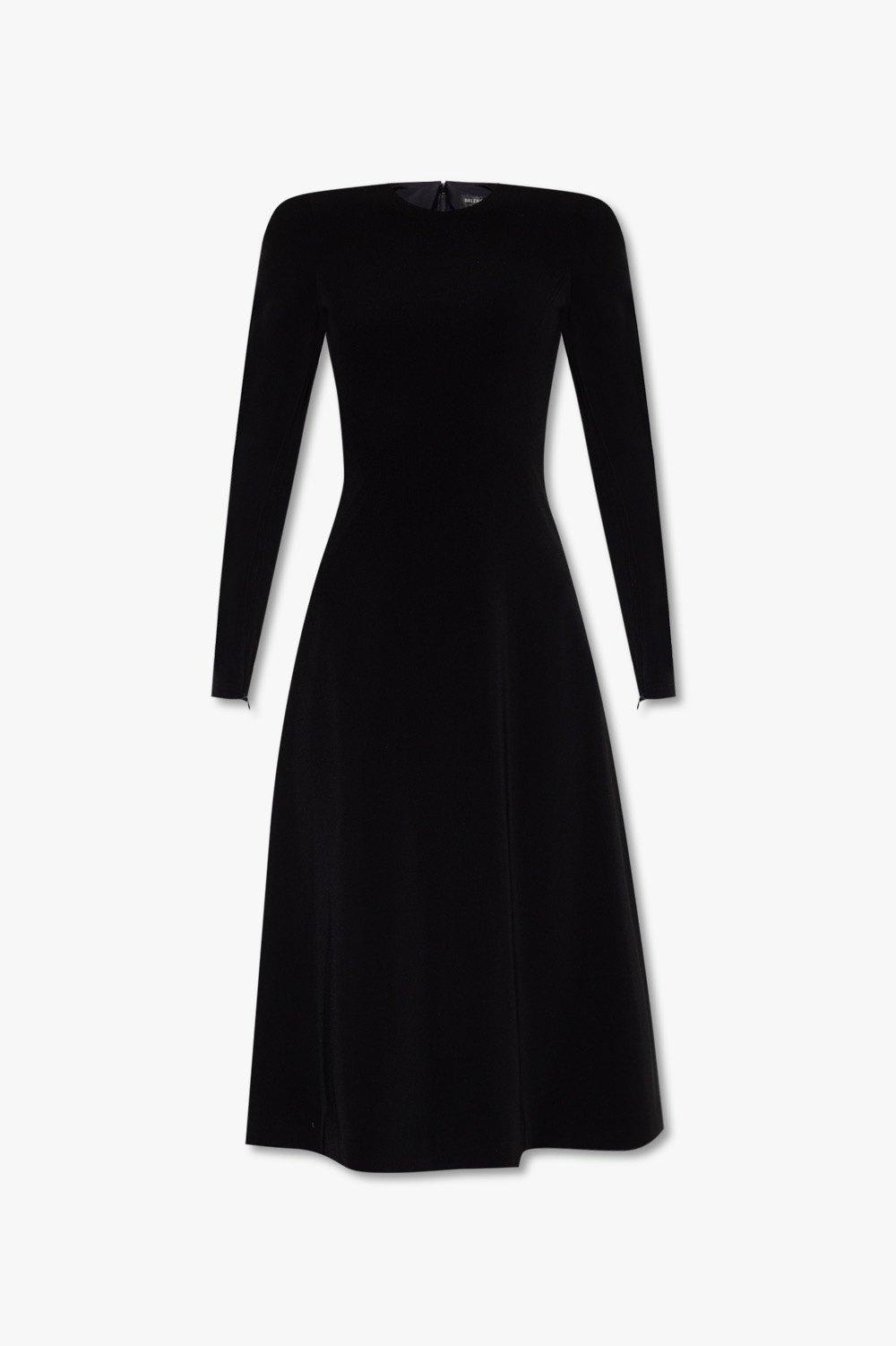 Balenciaga Long Sleeved Crewneck Midi Dress