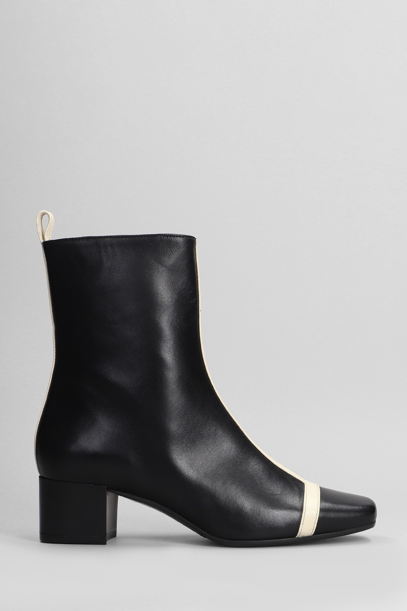 Audrey High Heels Ankle Boots In Black Leather