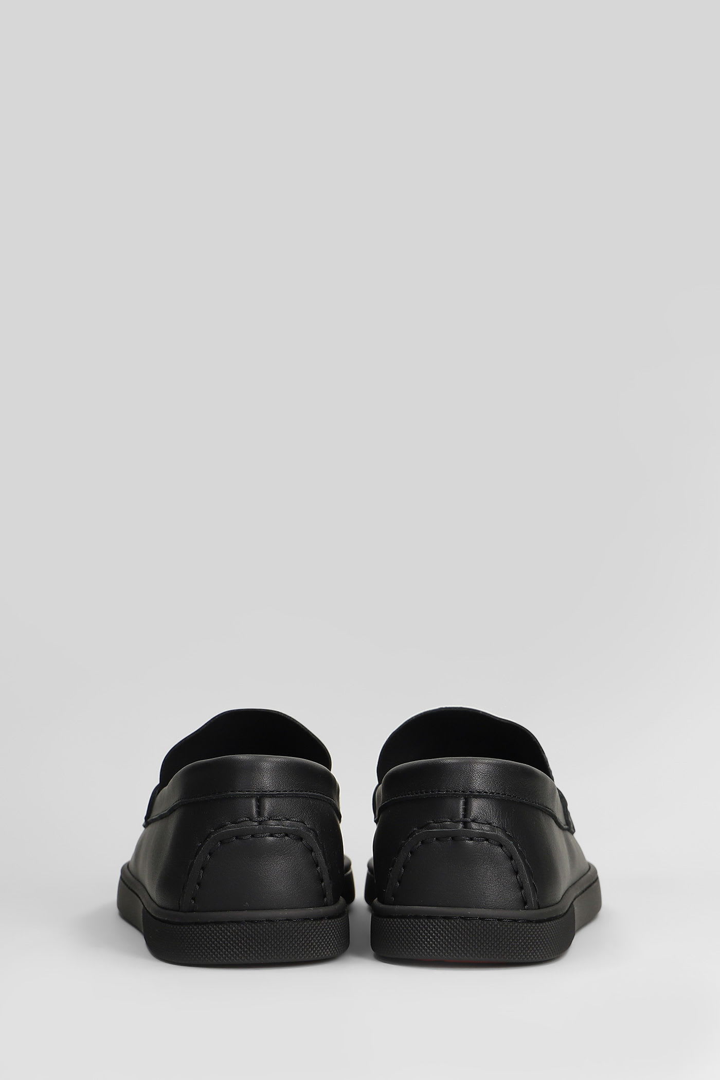 Christian Louboutin Chambeliboat Leather Slip-on Shoes In Black