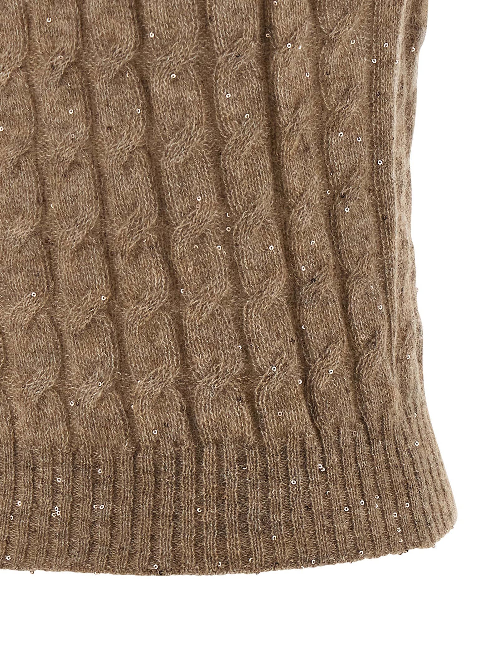 Brunello Cucinelli Cable Knit Cap Sleeve Vest In Green