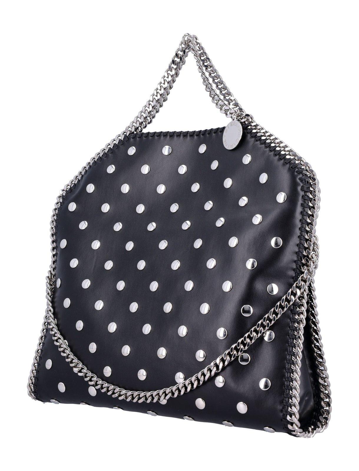 Shop Stella Mccartney Embellished Chained Tote Bag In Black