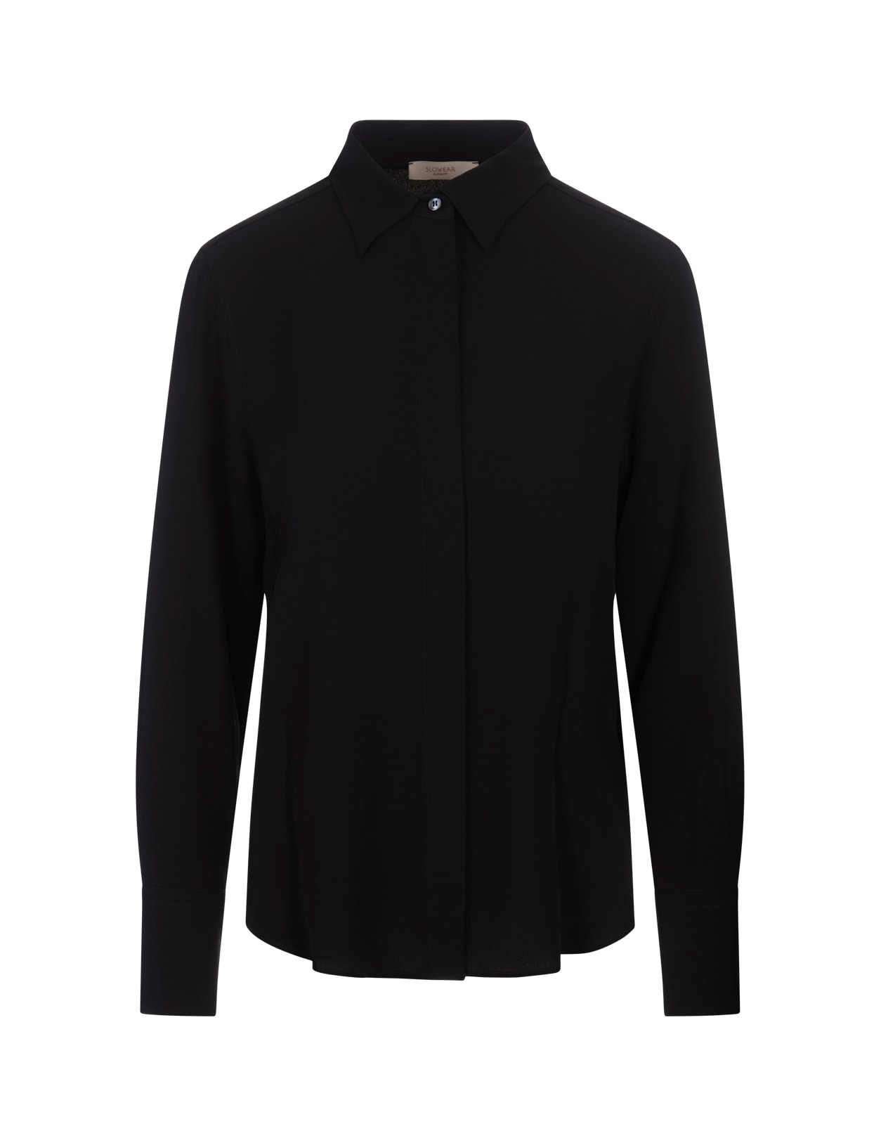 Shop Glanshirt Black Silk Blend Shirt