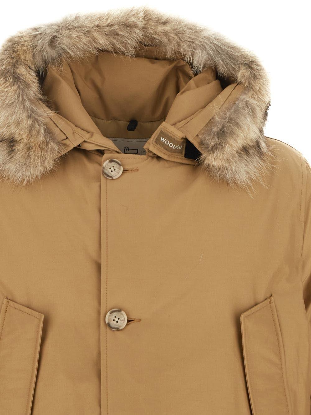 Shop Woolrich Arctic Detachable Fur Parka In Gkk Gold Khaki