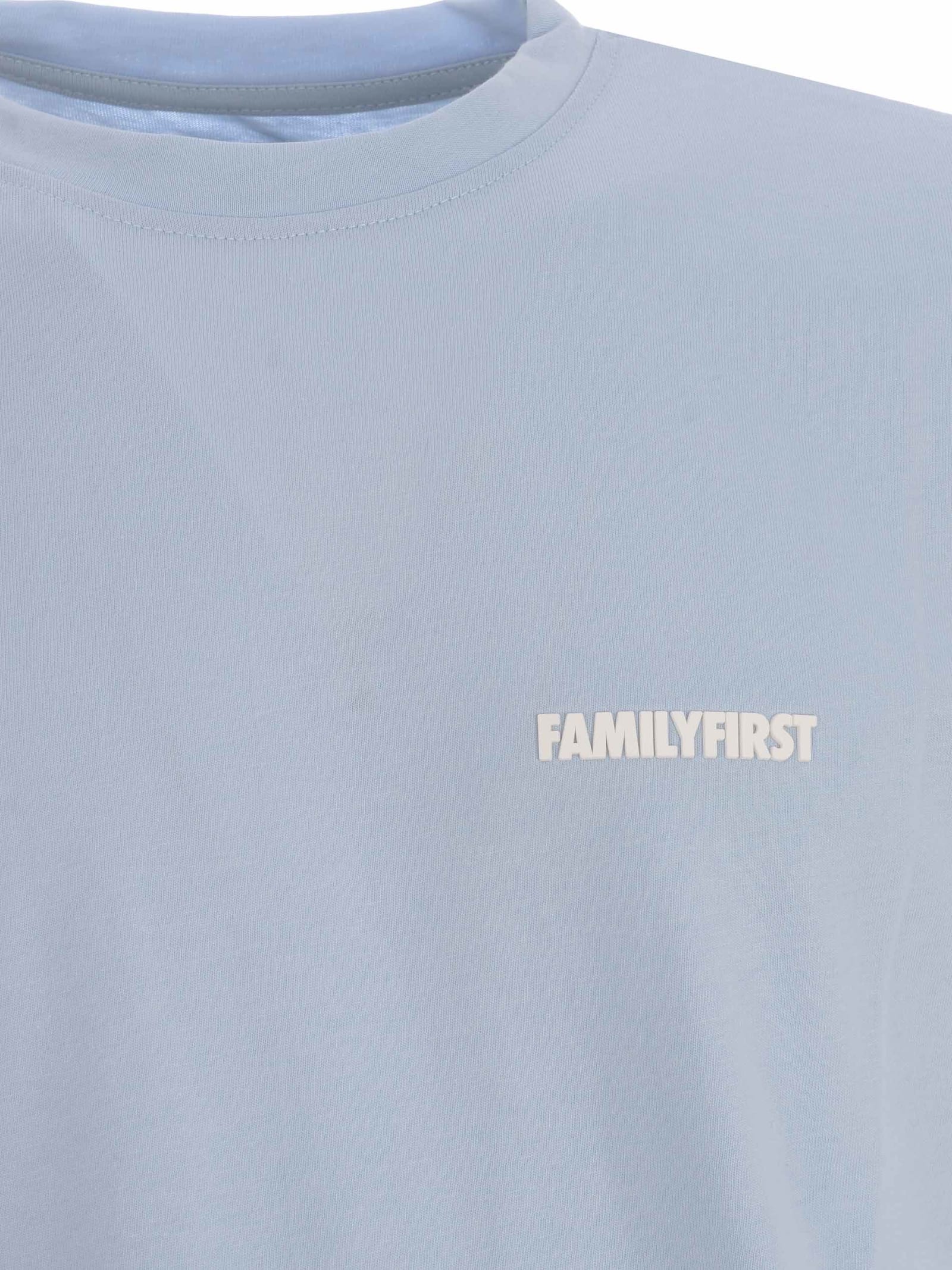 Shop Family First Milano T-shirt Family First Symbol In Cotton In Celeste