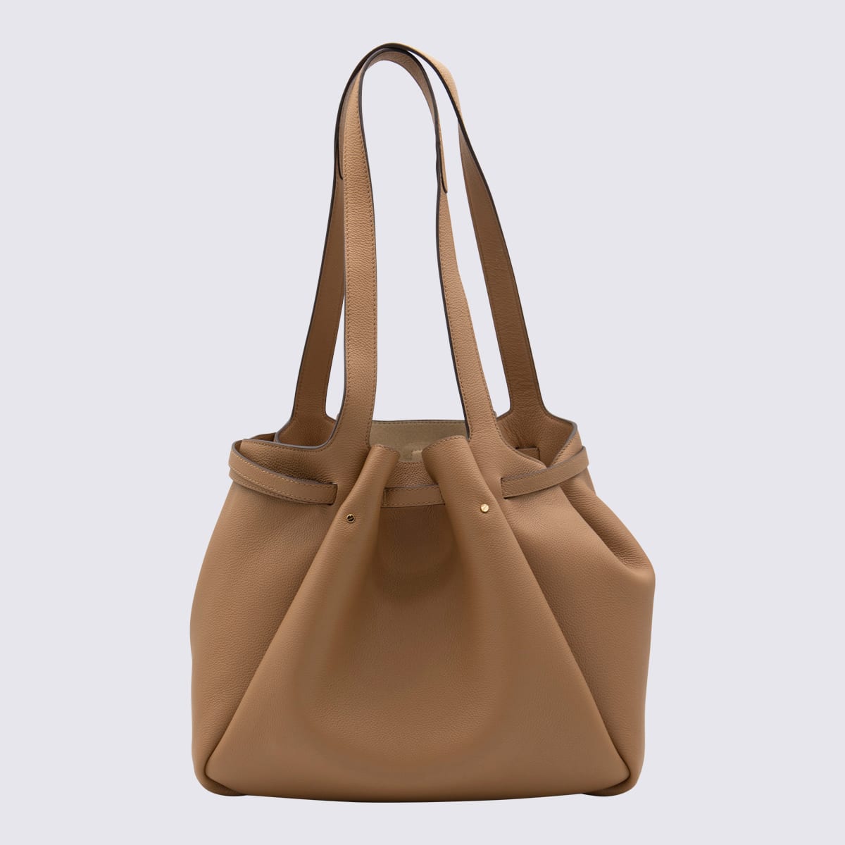Tory Burch Brown Leather Romy Totes In Brown