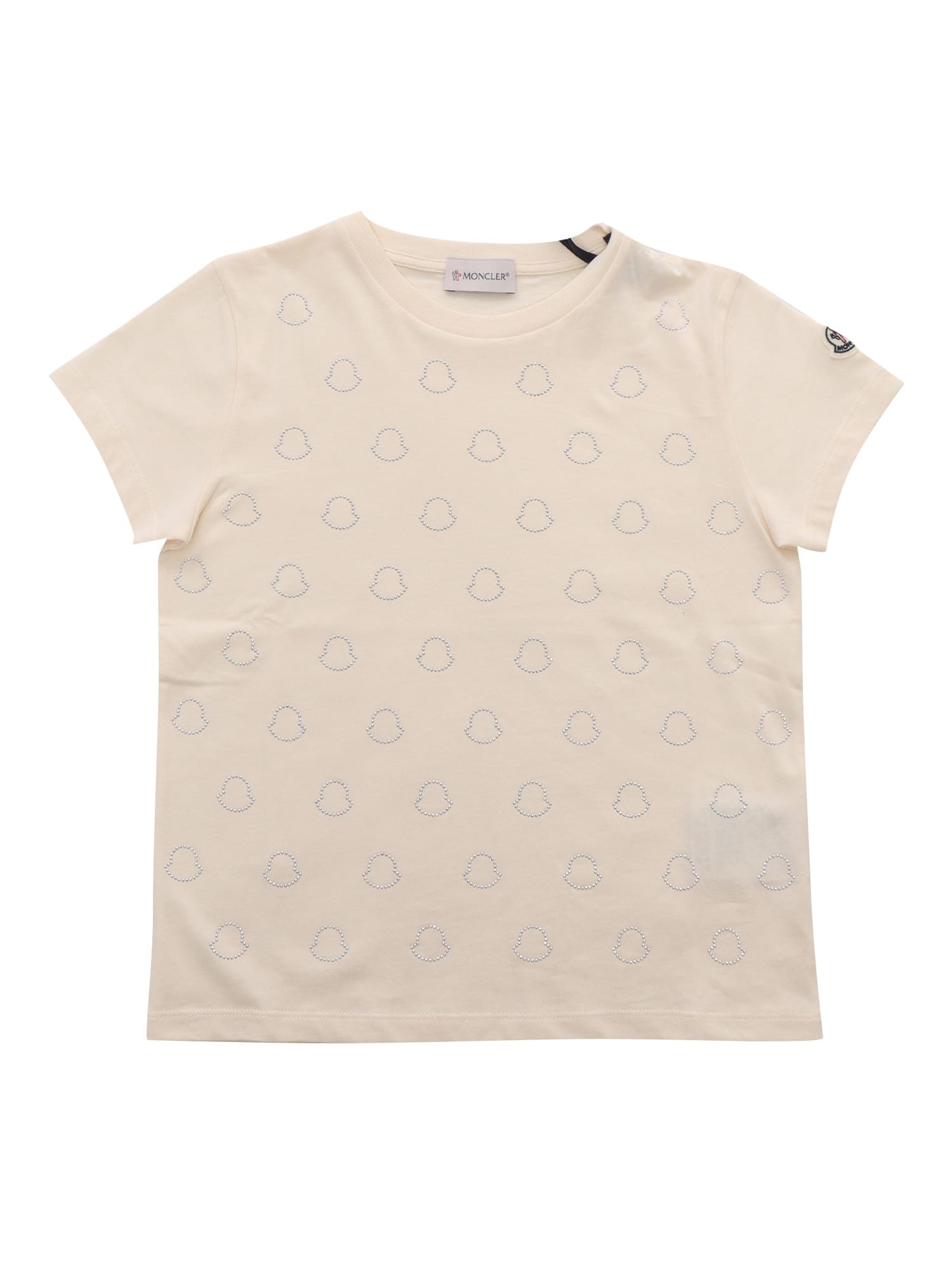Moncler Kids' T-shirt With Logo In Cream