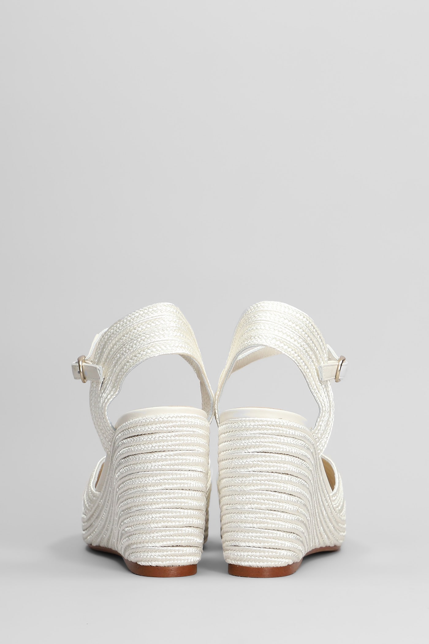 Shop Castaã±er Carolyn-142 Wedges In White Fabric