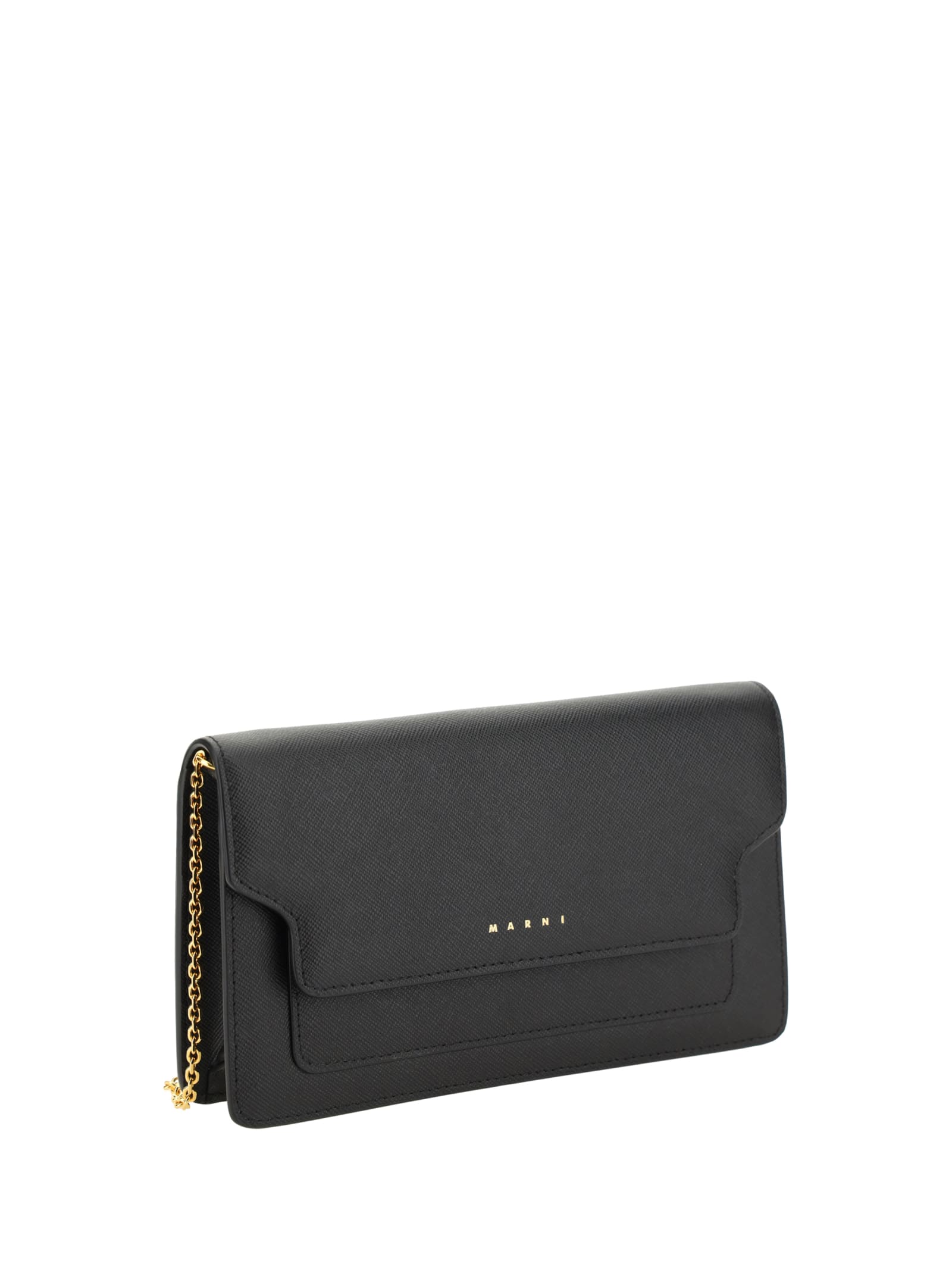 Shop Marni Shoulder Wallet In Black