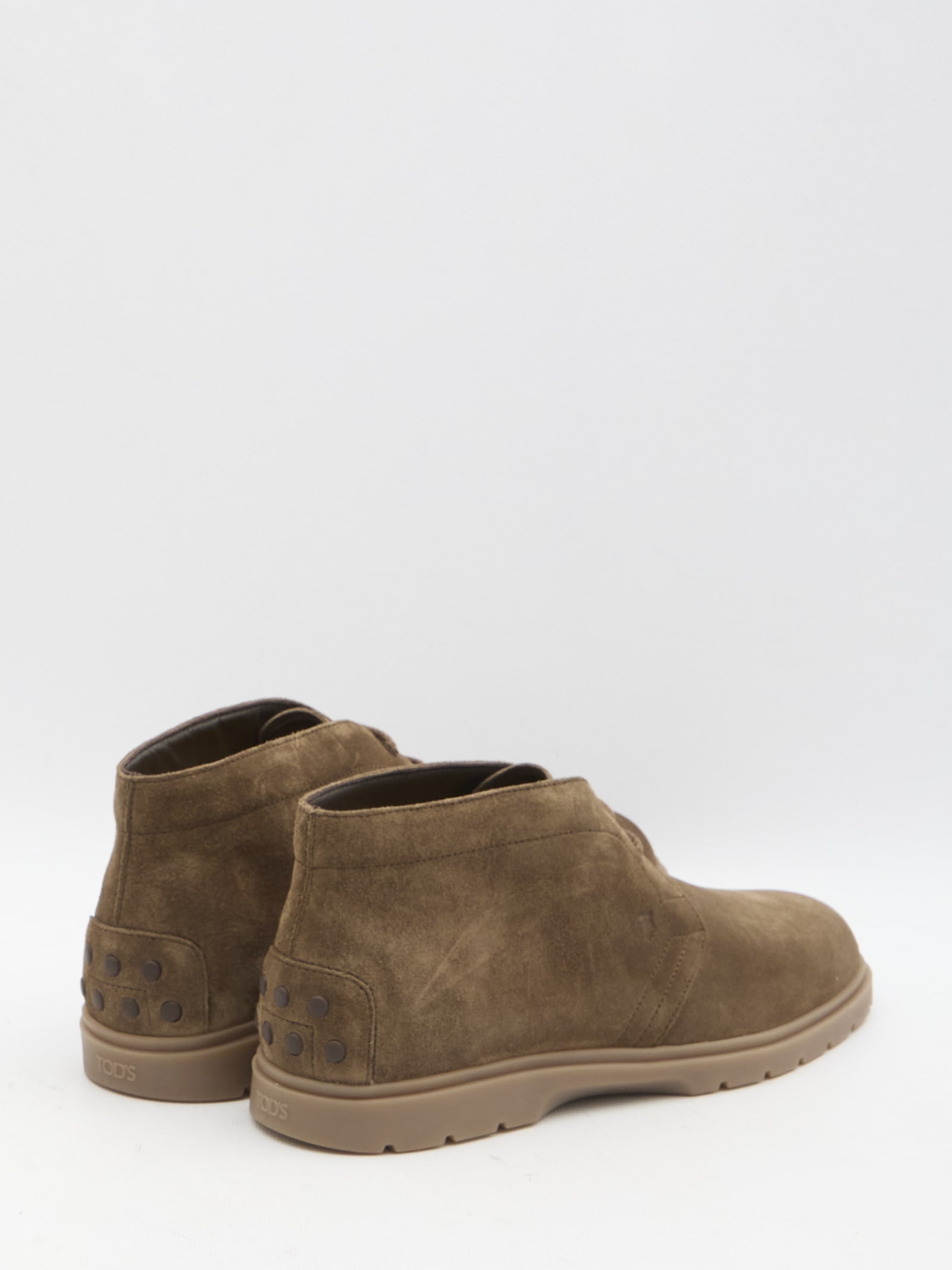 Shop Tod's Desert Boots In Suede In Brown