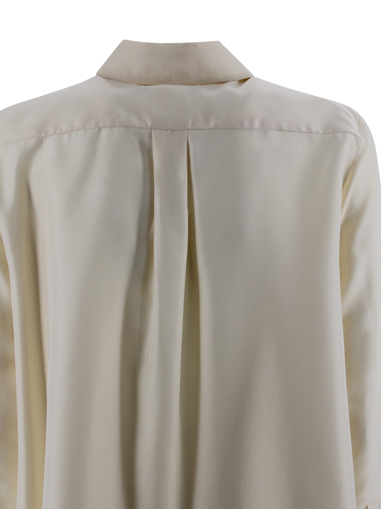 Weekend Max Mara Washed Silk Shirt-ecru In Multi