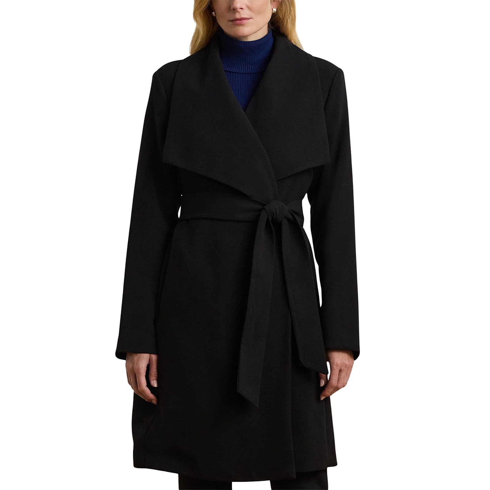 Ralph Lauren Drfr Crp 36 Lined Coat In Black