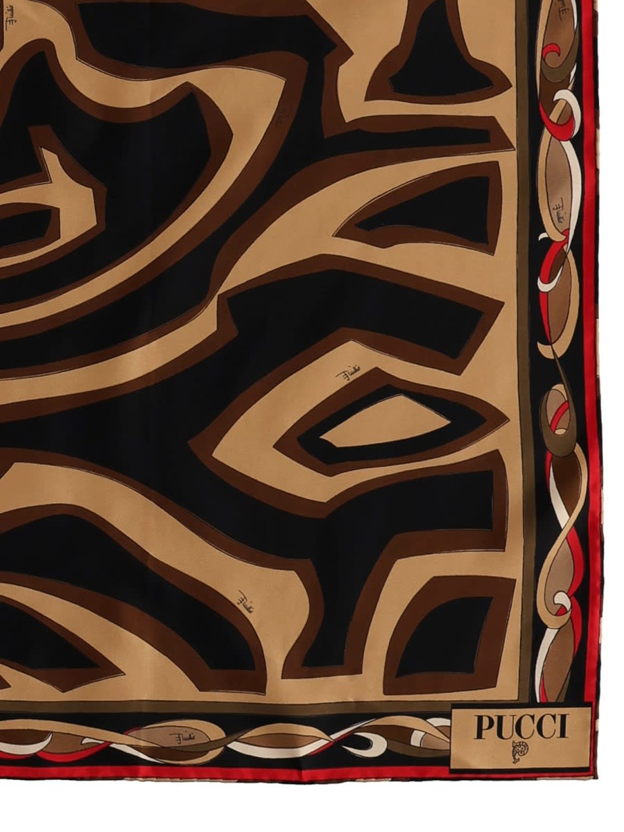 Pucci Silk Scarf In Brown