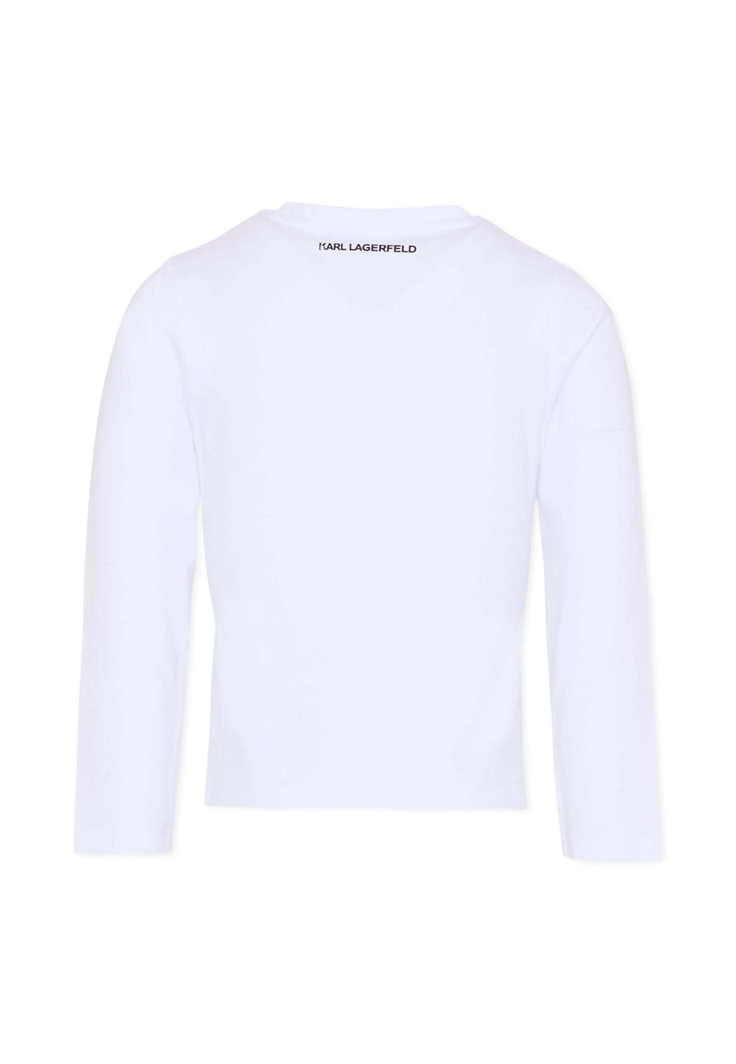 Karl Lagerfeld White T-shirt For Girl With Choupette In White