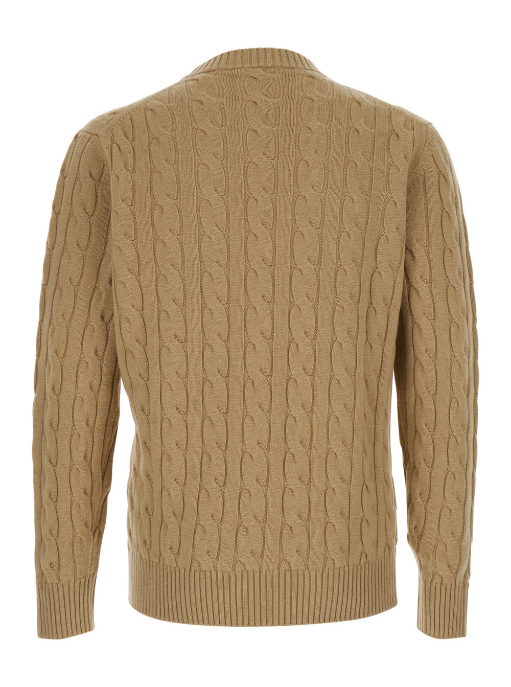 Kangra Cashmere Cable-knit Crew-neck Sweater In Sand
