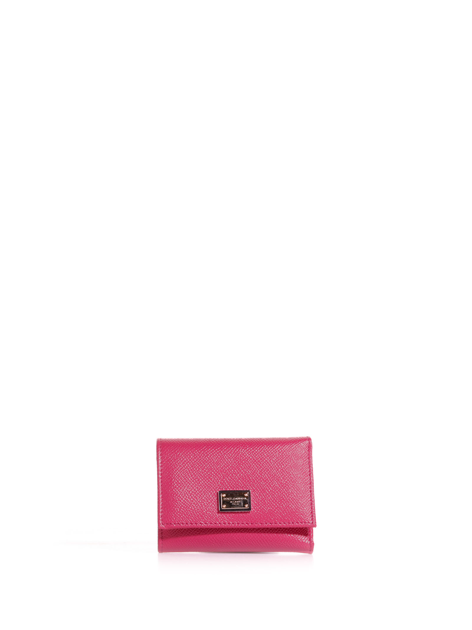 Dolce & Gabbana French Flap Wallet In Leather In Ciclamino