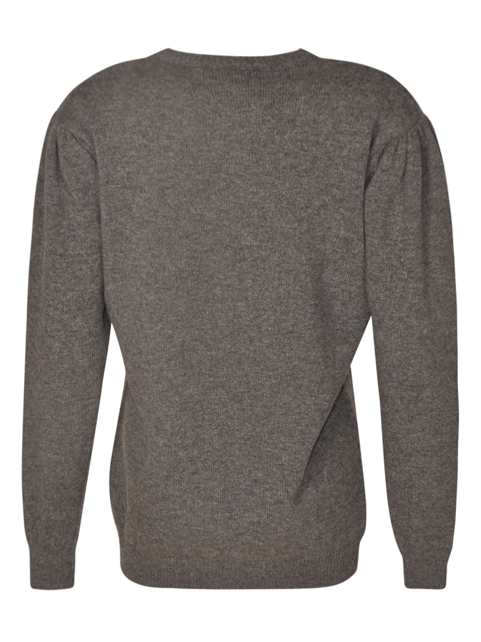 Shop Alessandra Rich Round Neck Sweater In Grey