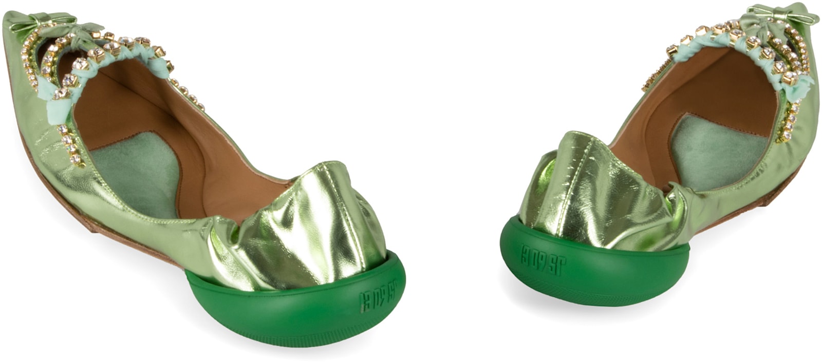 13 09 Sr Embellished Leather Ballet Flats Miky