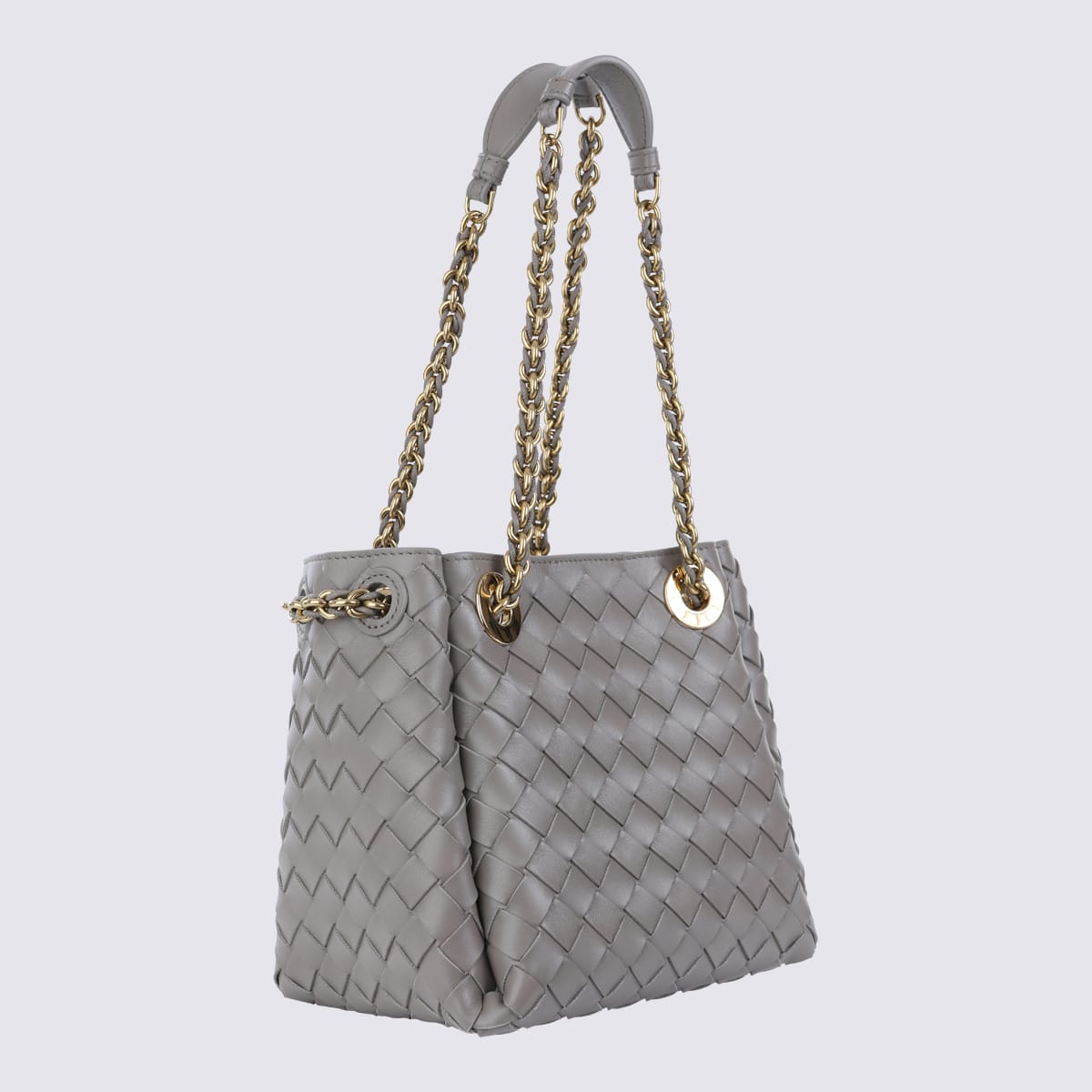 Bottega Veneta Grey Leather Parachute Small Satchel In Yellow