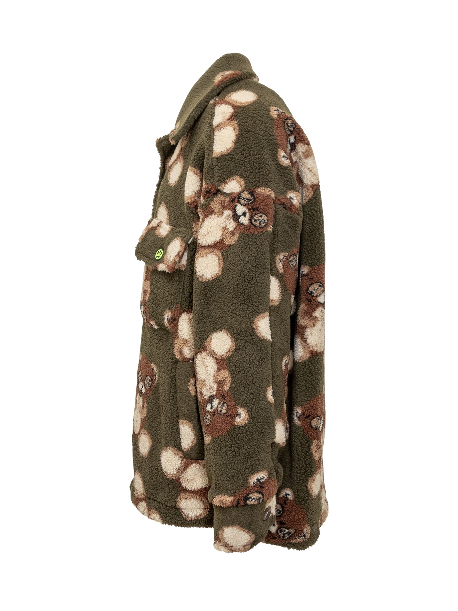 Shop Barrow Teddy Jacket In Verde Militare