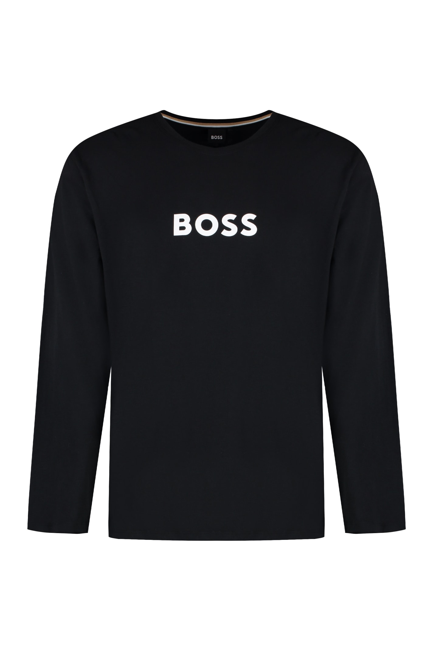 Shop Hugo Boss Cotton Pyjamas In Black