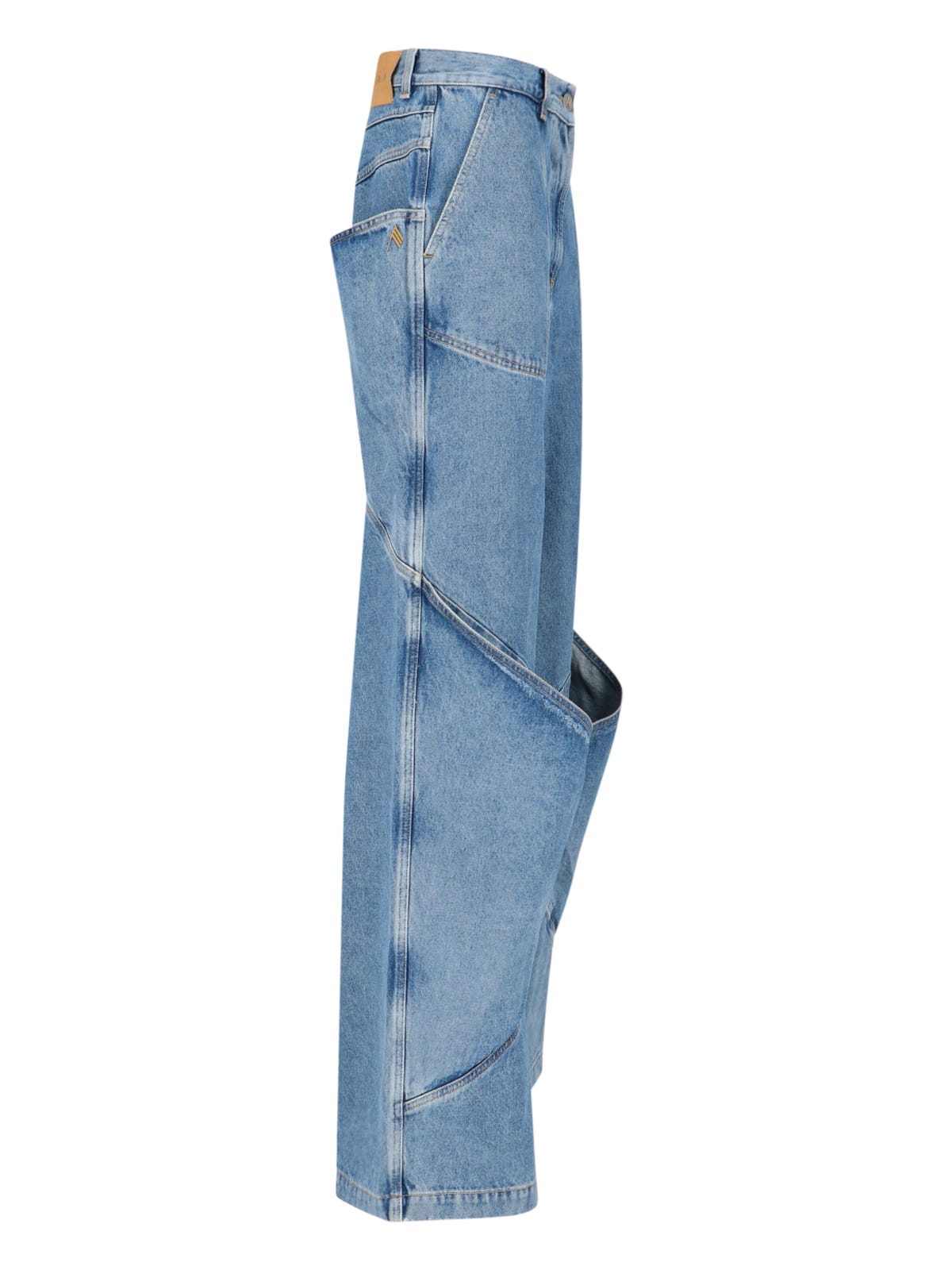 Shop Attico Long Palace Jeans In Blue