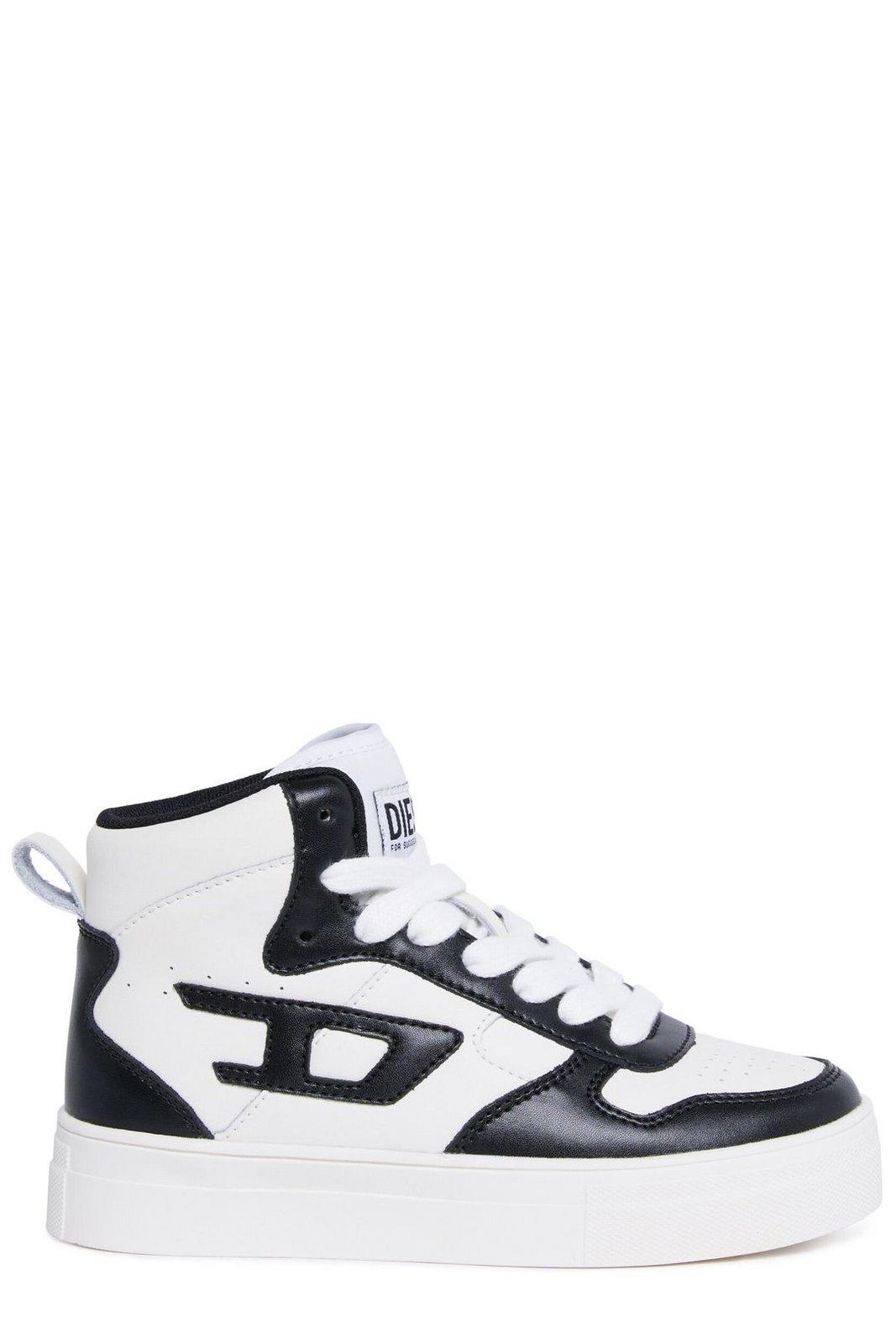 Shop Diesel Ukiyo 2.0 Mid-top Sneakers In Nero E Bianco