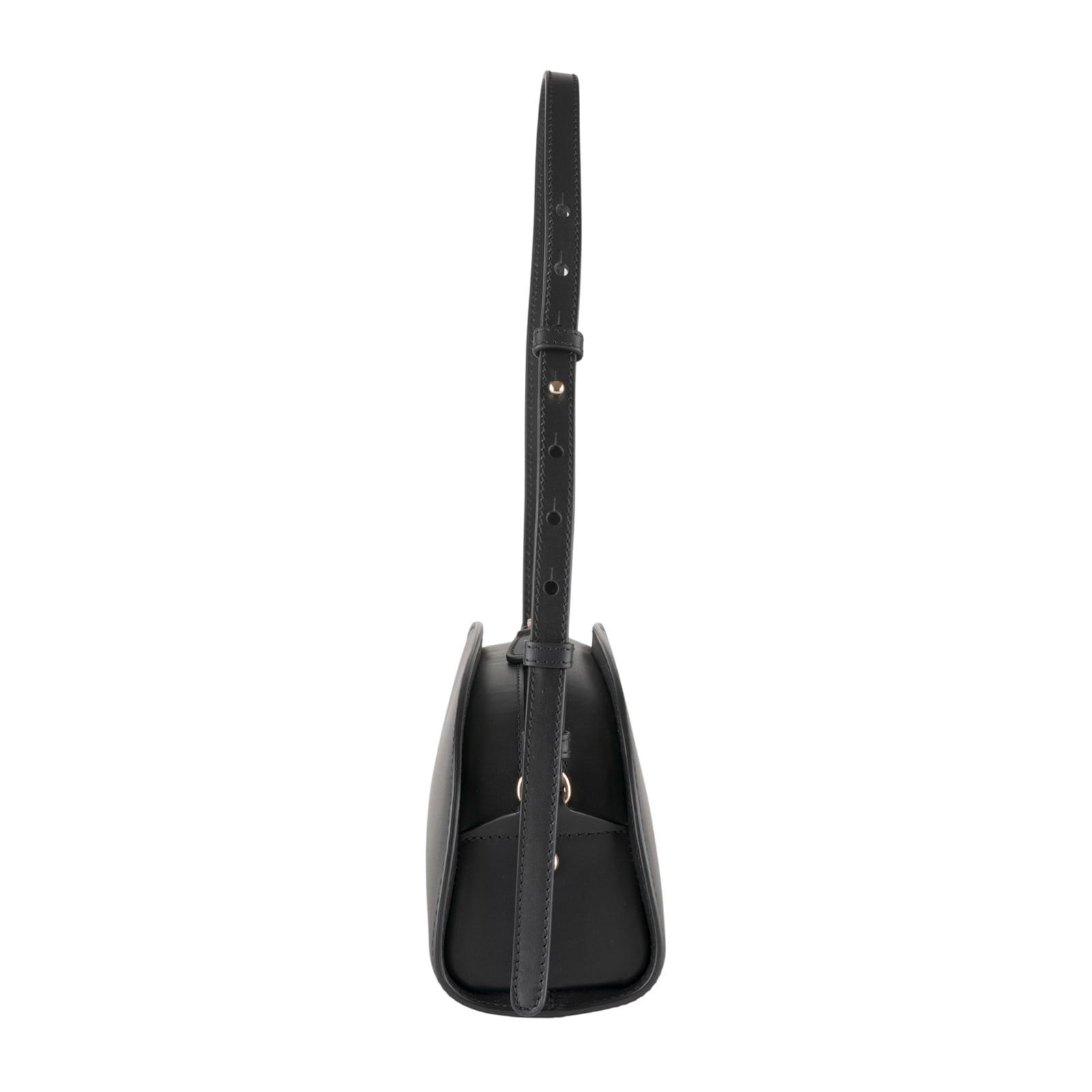 Apc Mini Demi-lune Structured Shoulder Handbag In Lzz Noir