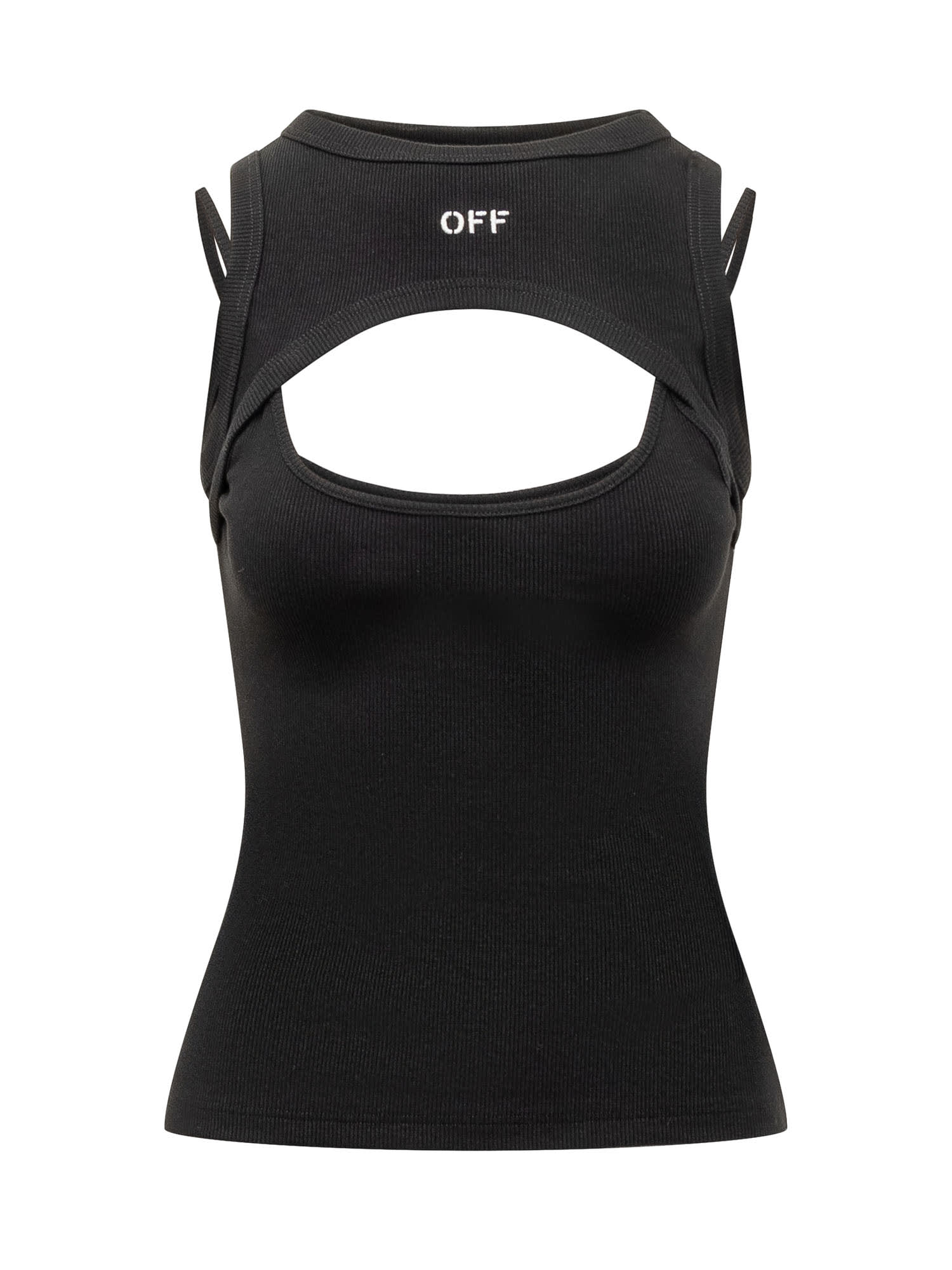 Shop Off-white Top In Black White