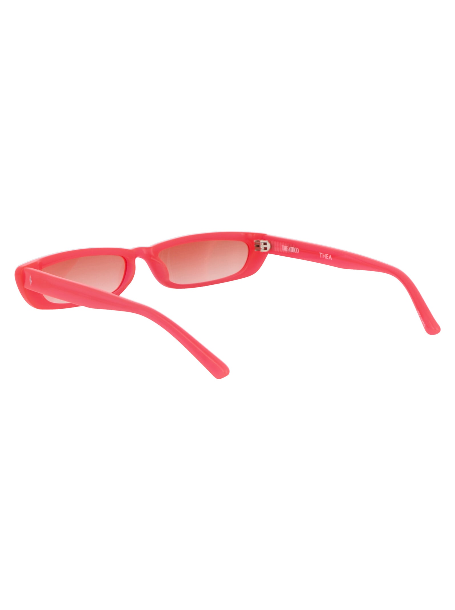 Shop Attico Thea Sunglasses In Neonpink/silver/orangegrad