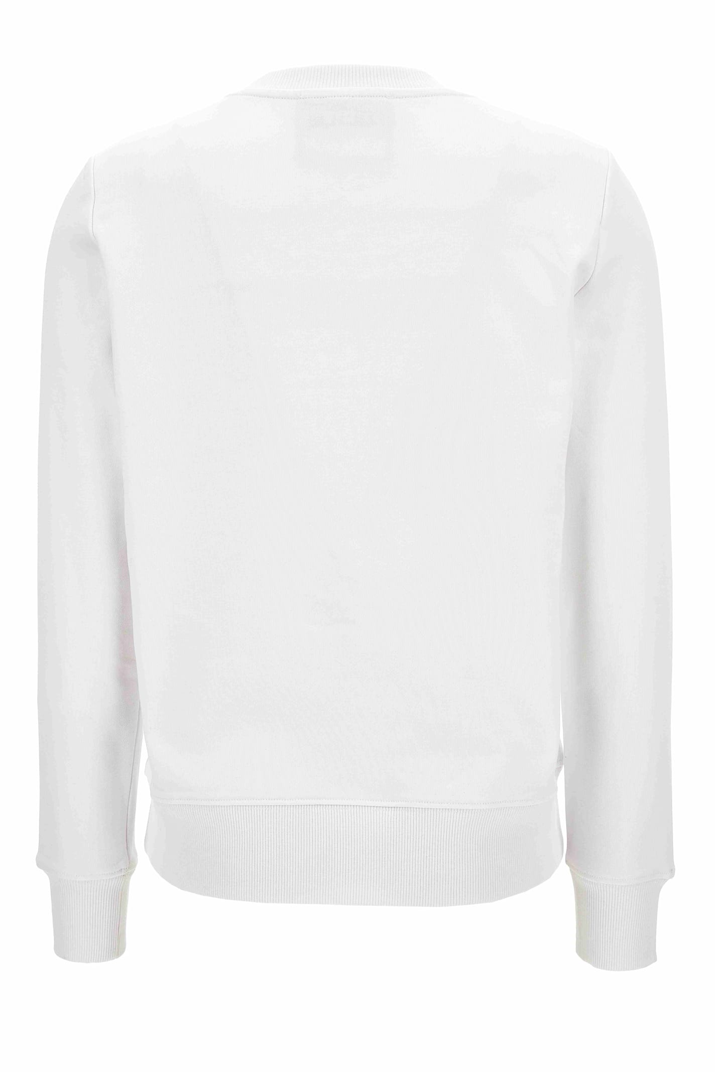 Versace Jeans Couture White Cotton Crewneck Sweatshirt With Gold Logo In White