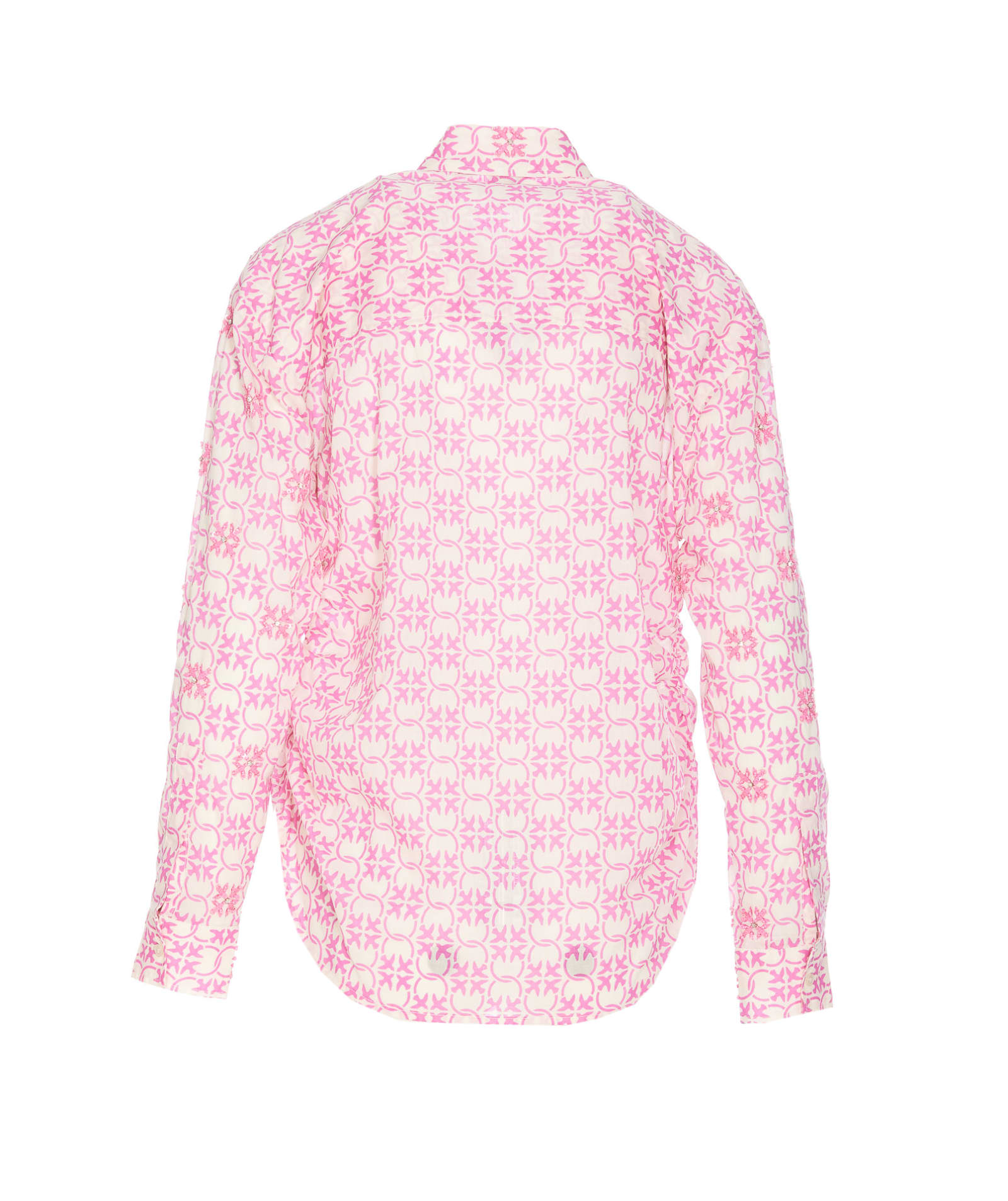 Shop Pinko Embroidered Monogram Shirt In Pink