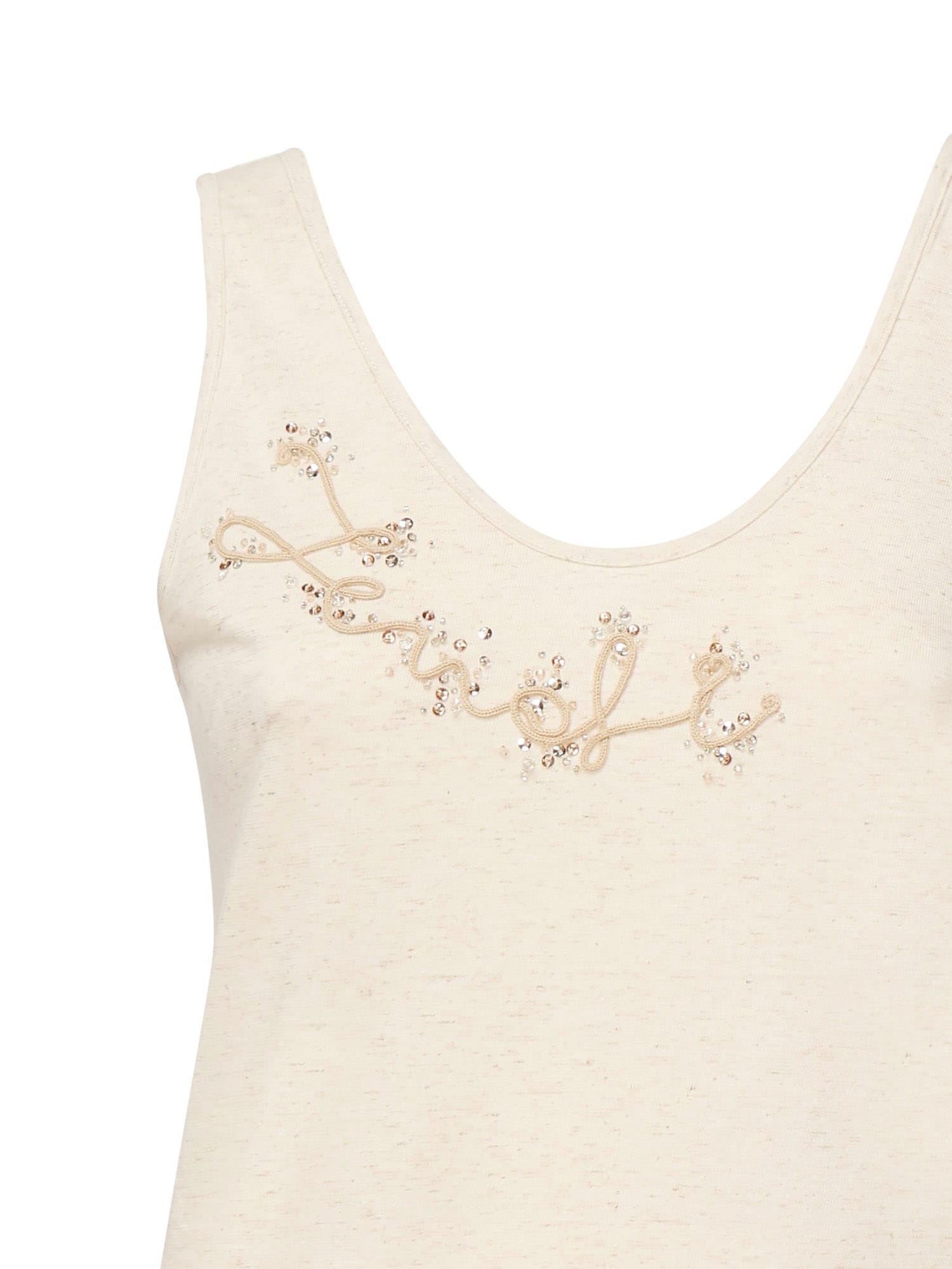 Fendi Top With Logo Embroidery In White