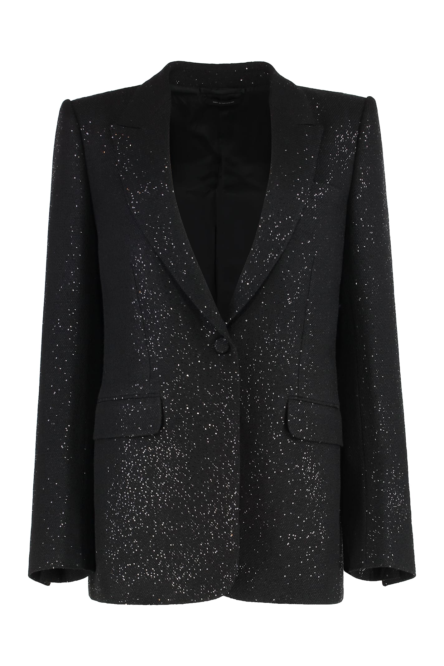 Tom Ford Luomo Monopetto In Crepe Misto Lana In Black