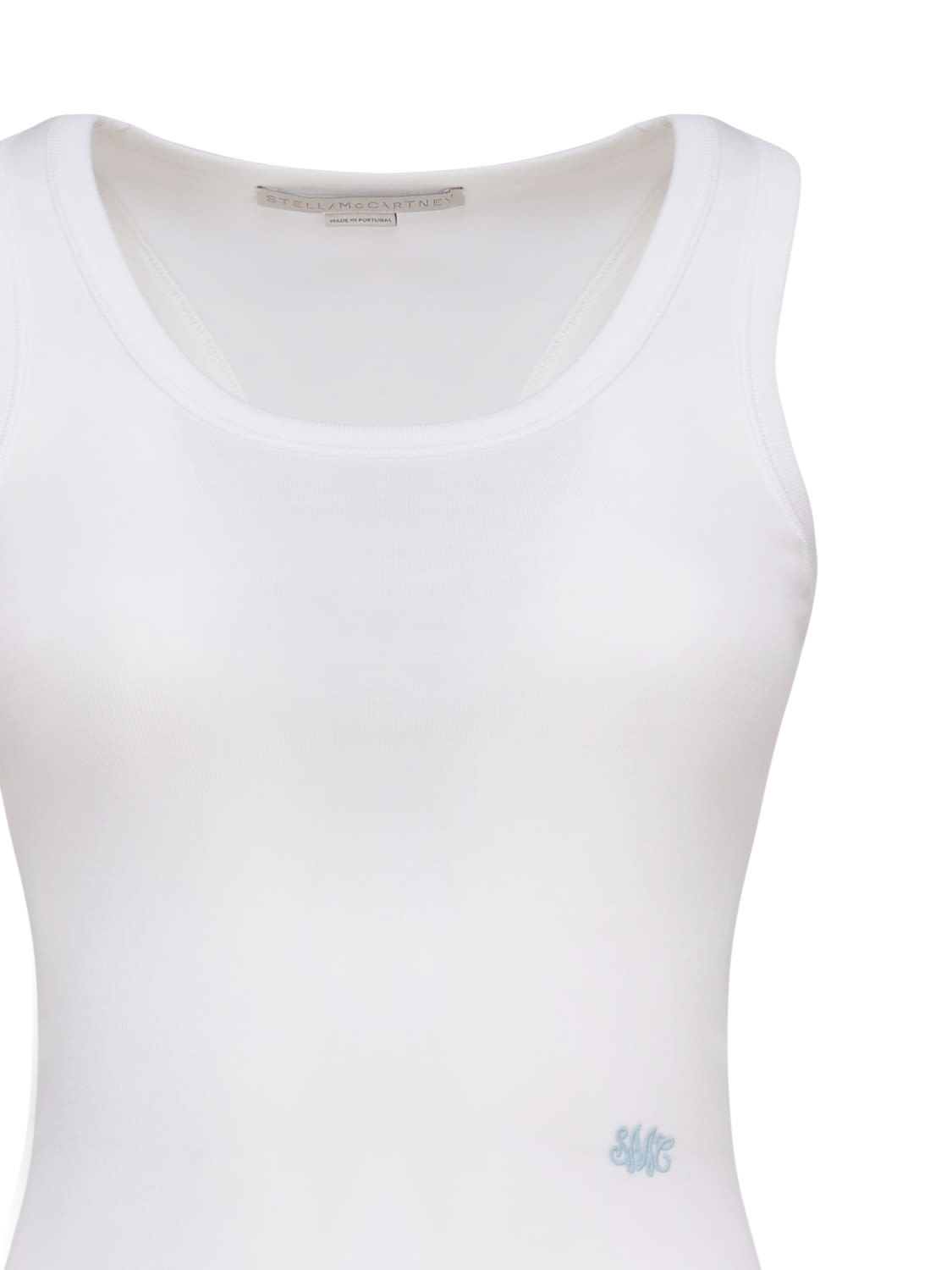 Shop Stella Mccartney Tank Top With Embroidery In Pure White