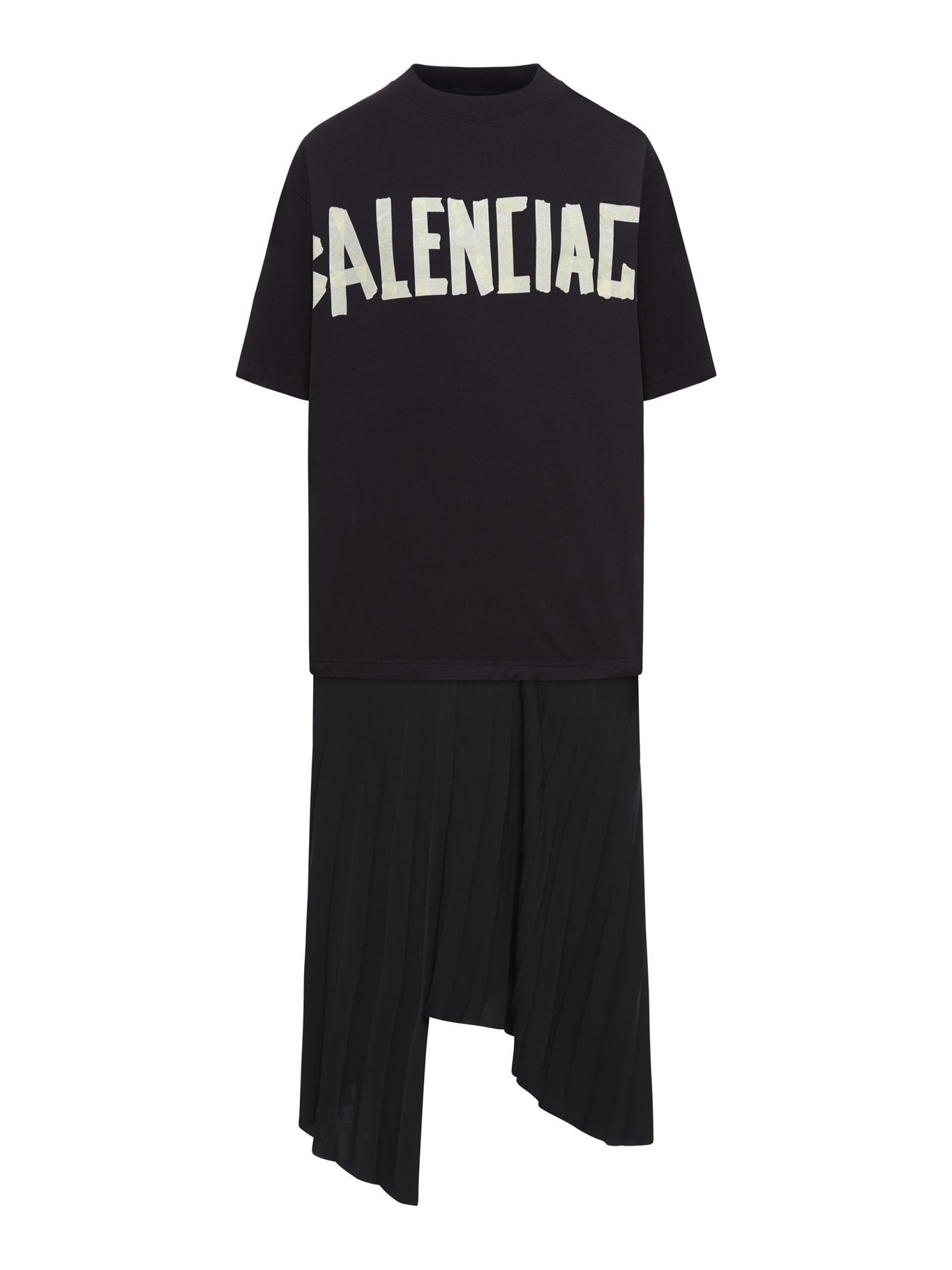 Shop Balenciaga Technical Crepe T-shirt Dress In Black