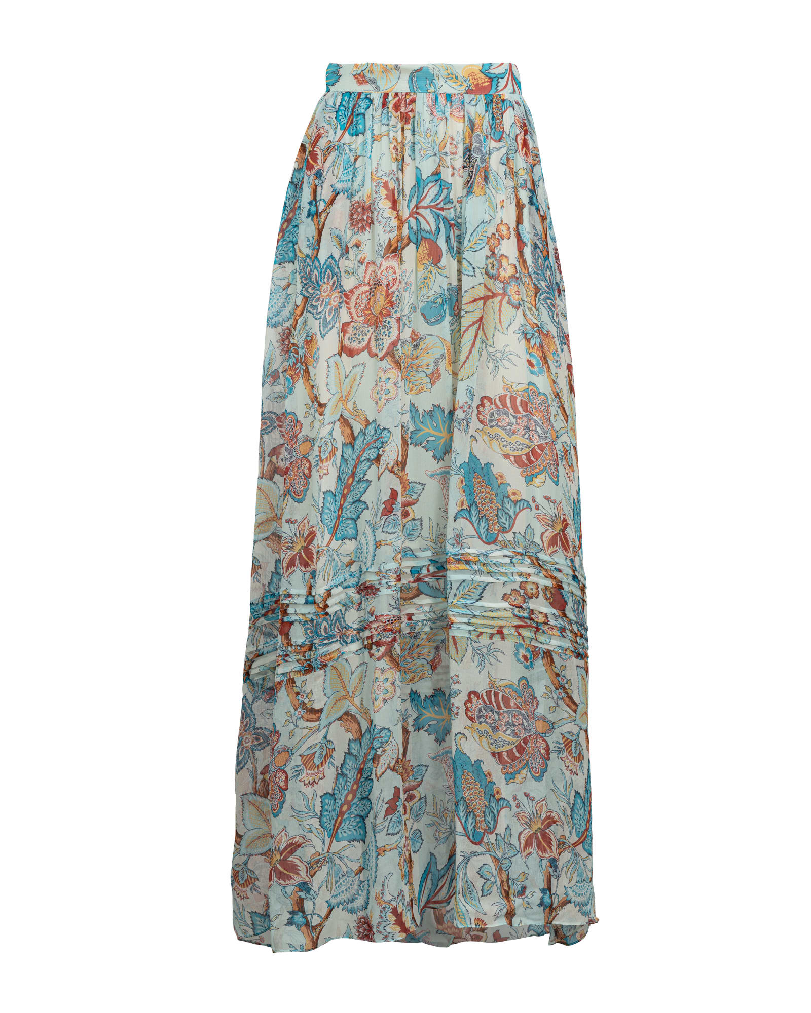 Etro floral print silk skirt