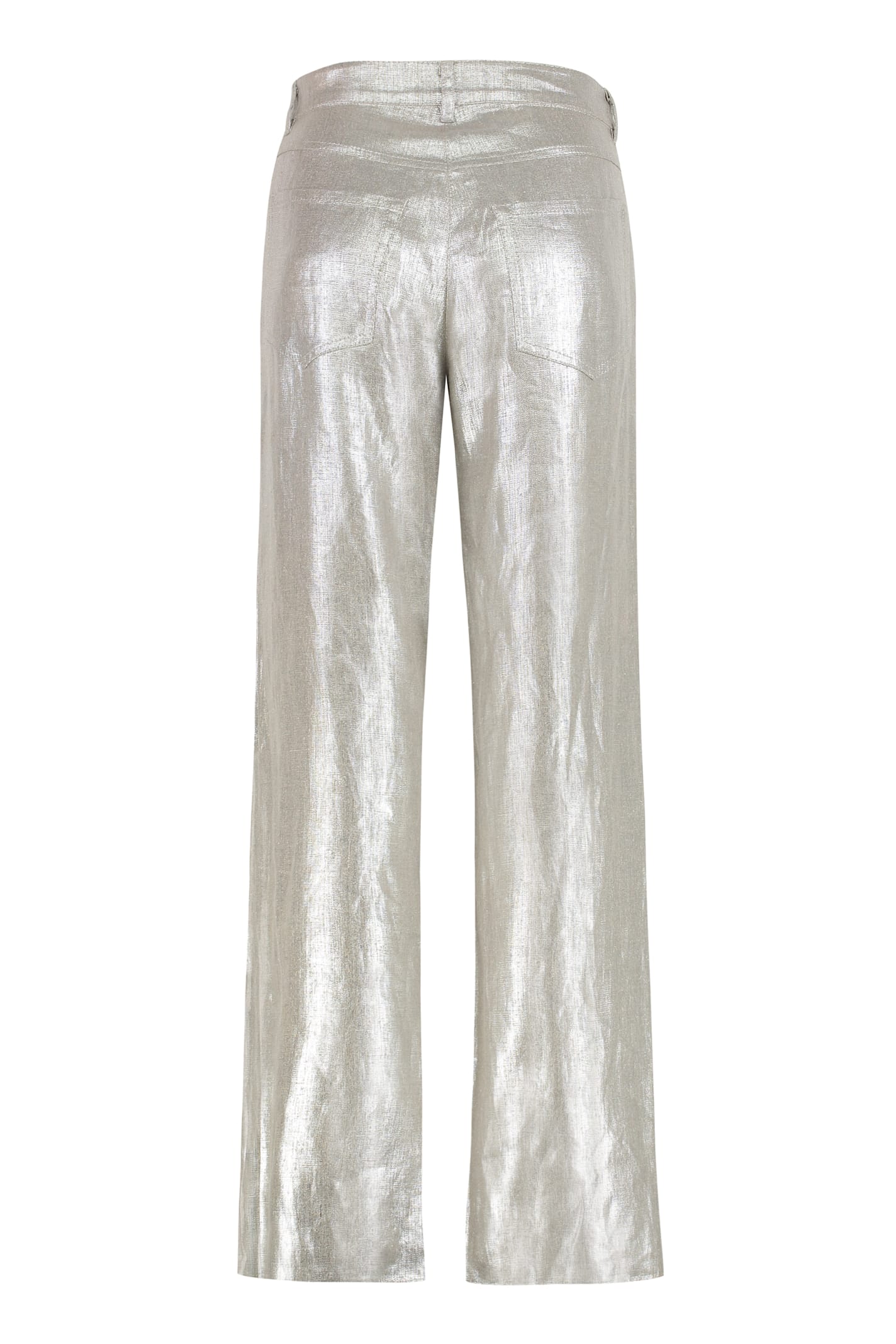's Max Mara Malika Metallic Linen Wide-leg Pants