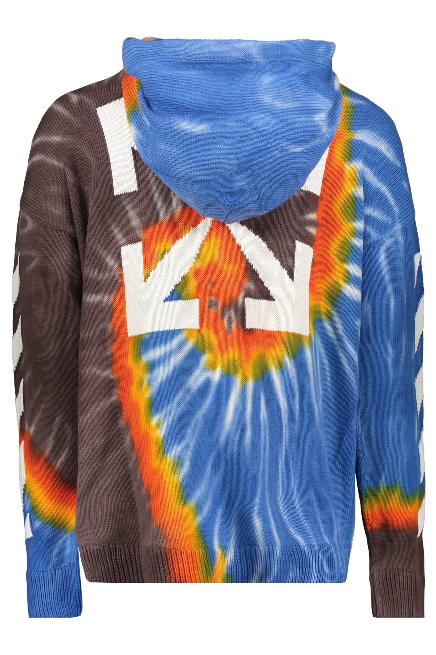 Shop Off-white Knitted Hoodie In Multicolor