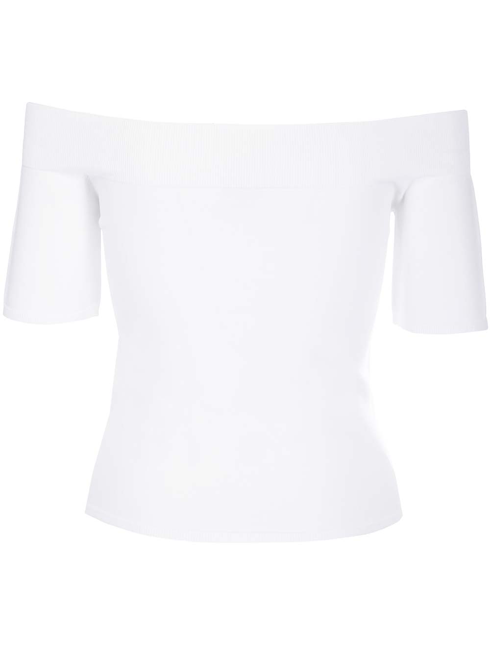 Shop Alexander Mcqueen Off Shoulder T-shirt In White