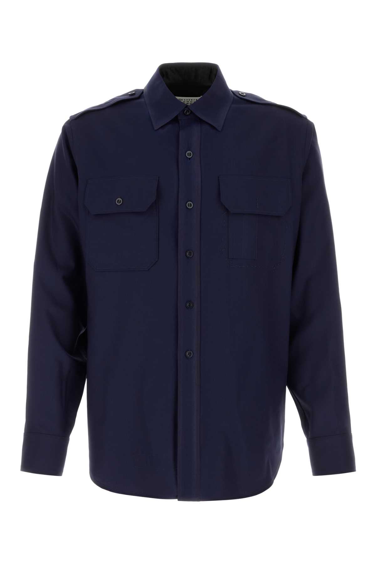 Maison Margiela Long-sleeved Shirt In Blue