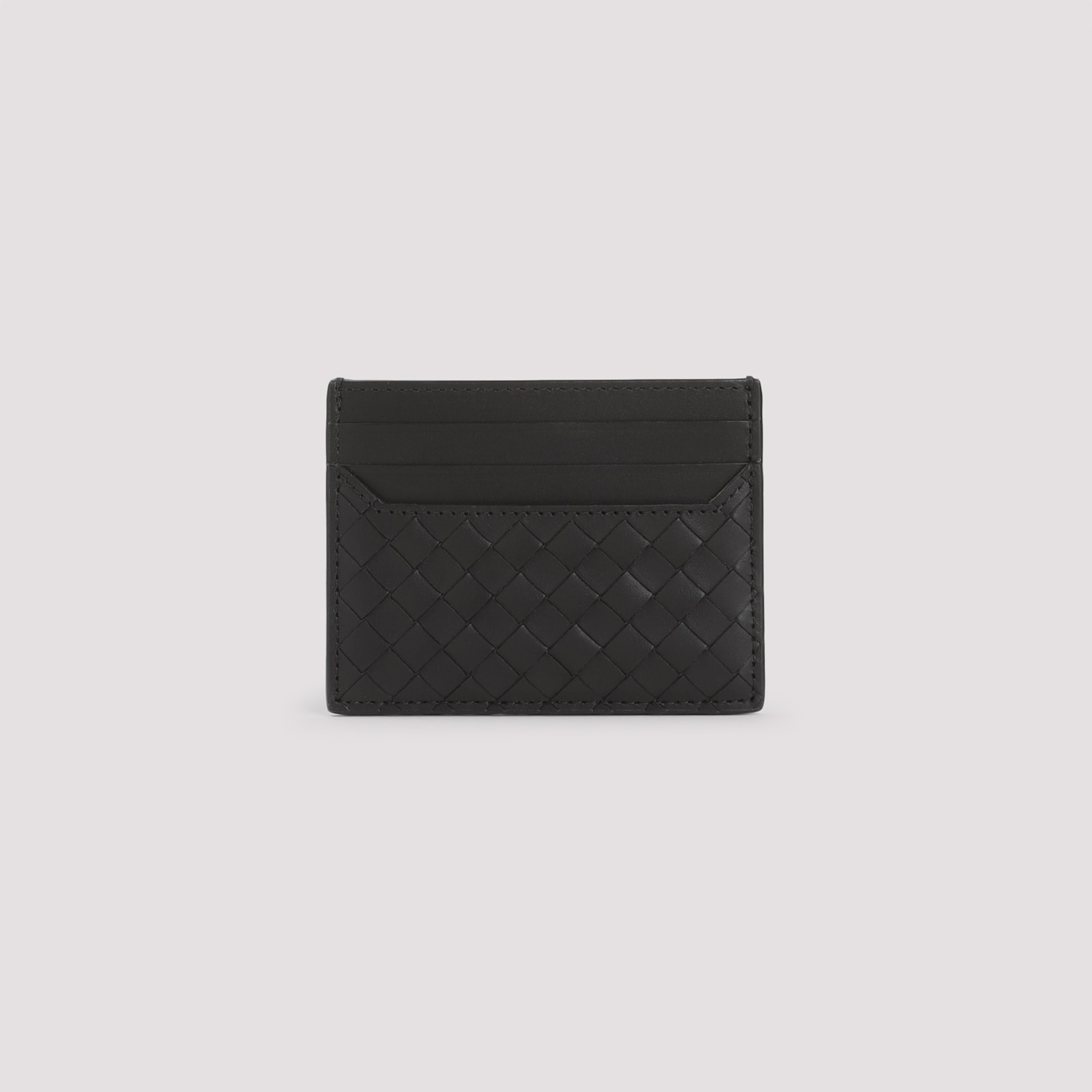 BOTTEGA VENETA BLACK LEATHER CARD HOLDER