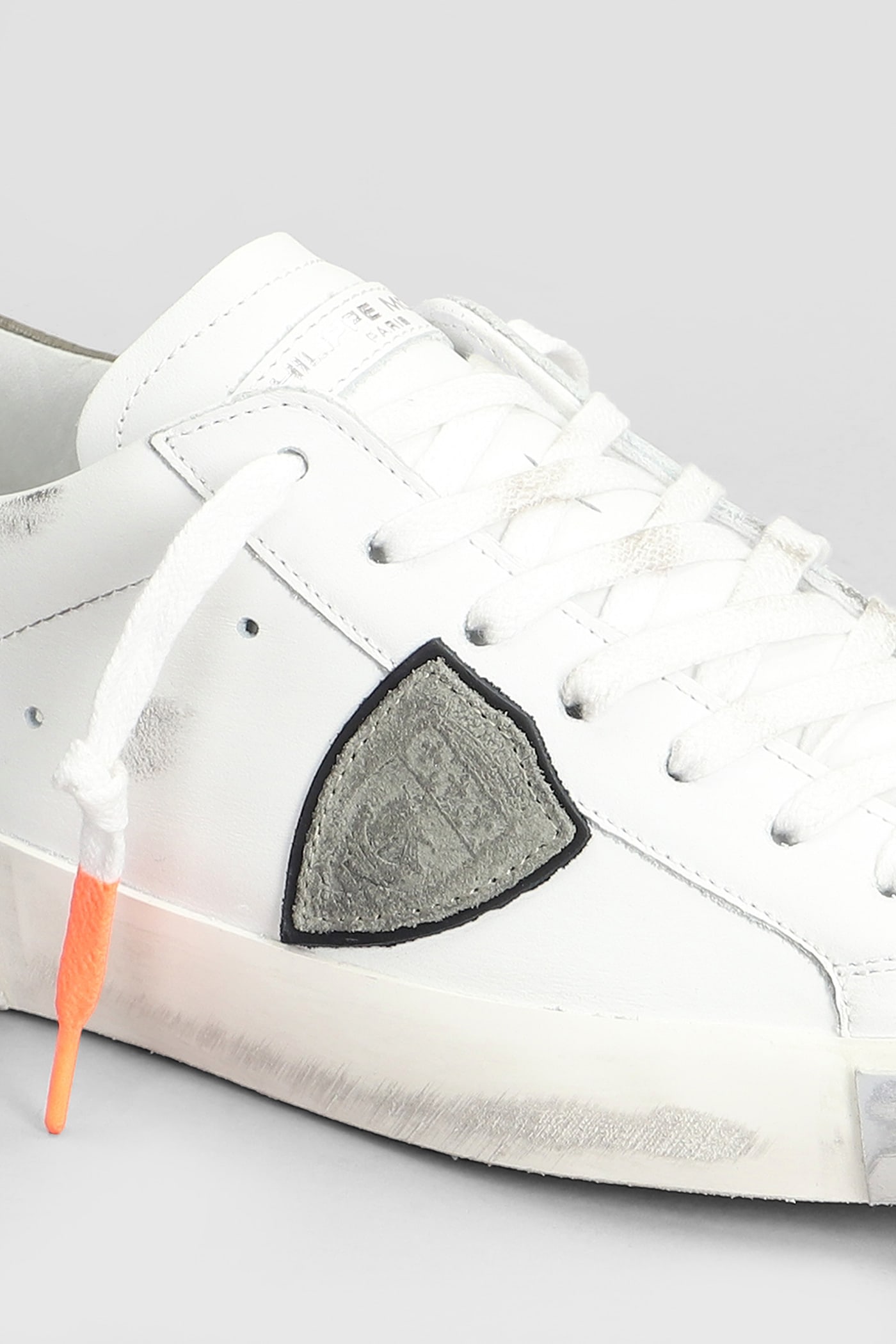 Shop Philippe Model Prsx Low Sneakers In White Leather