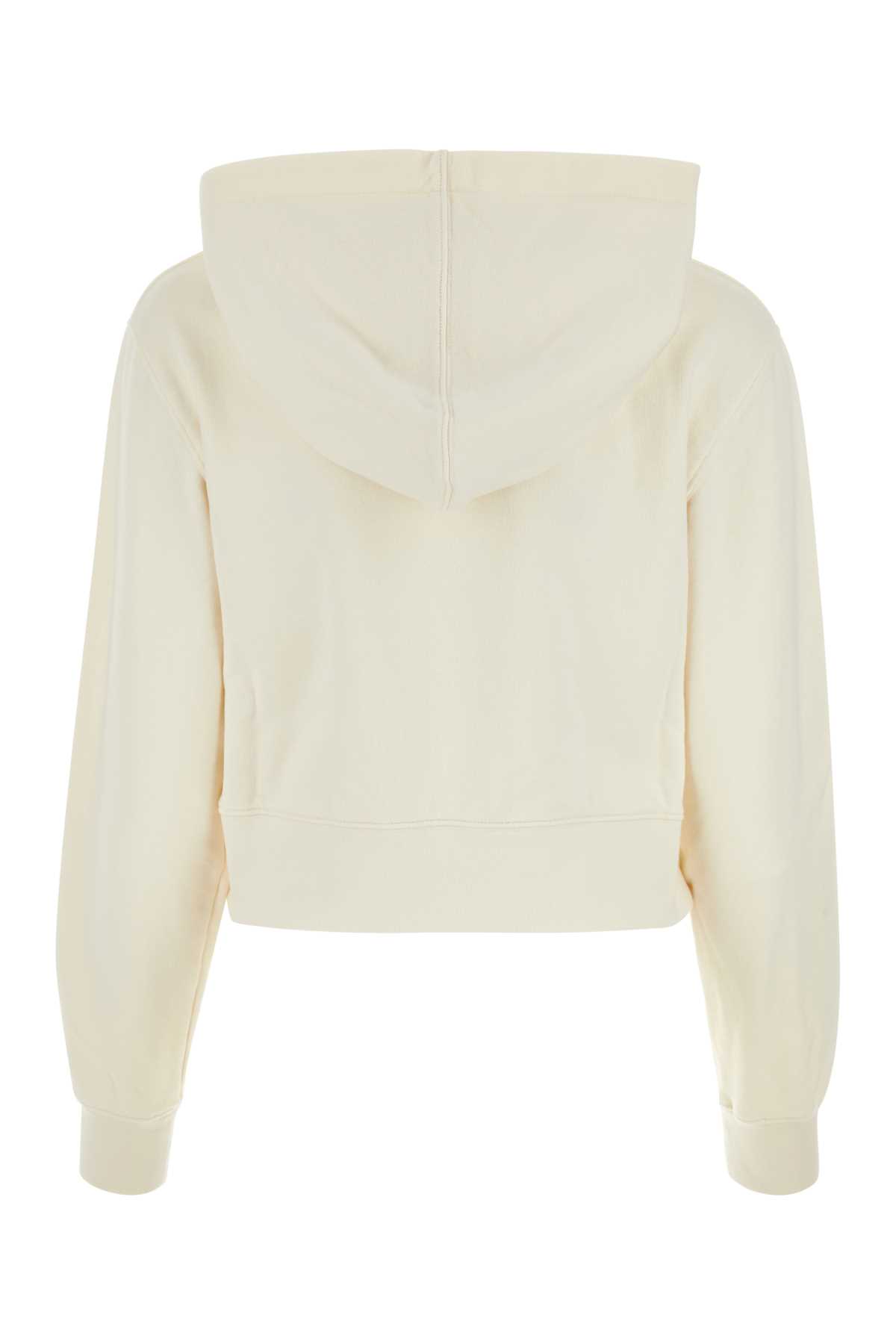 Shop Palm Angels Ivory Cotton Sweatshirt In Whiteoffwhite