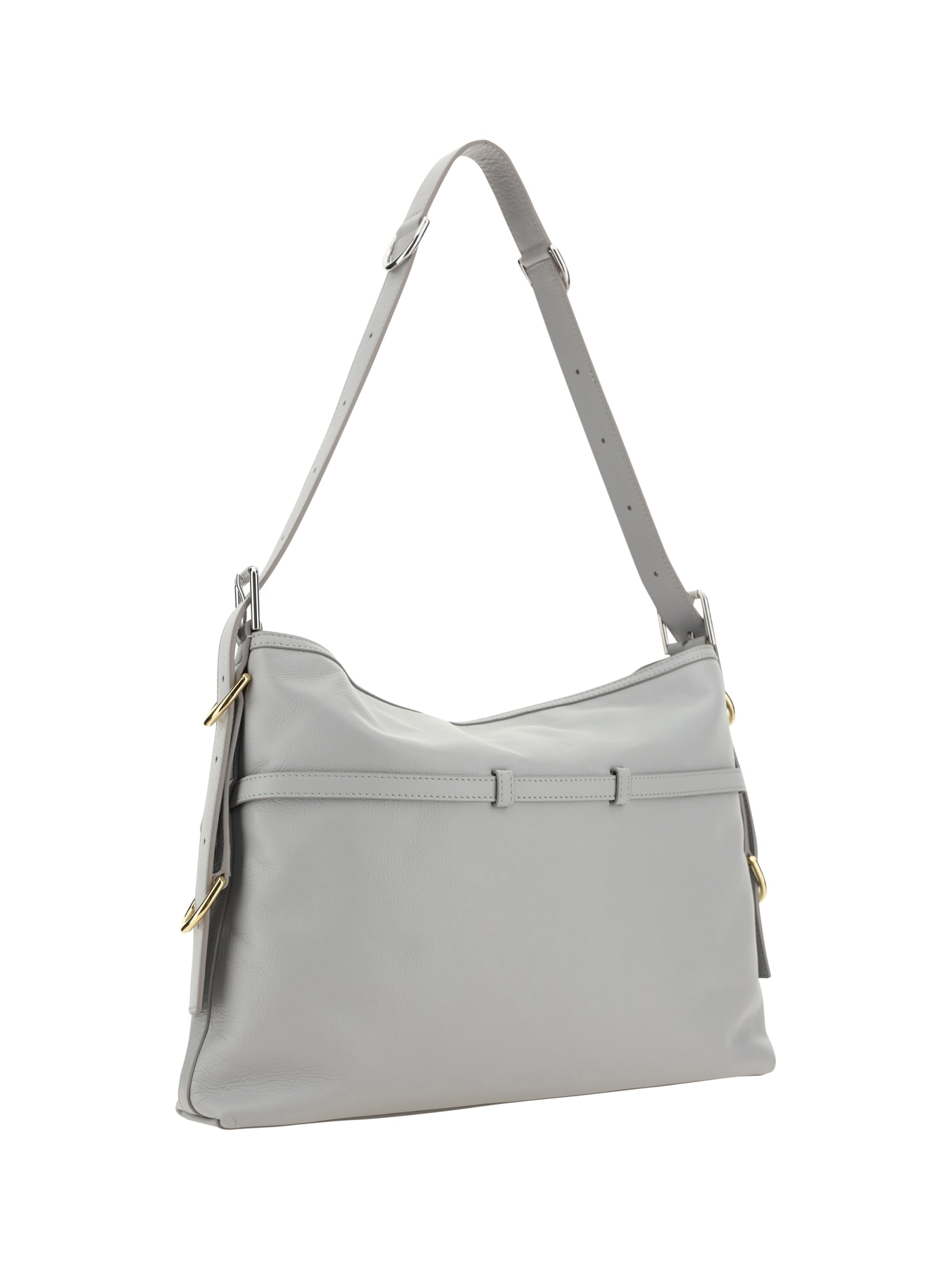 Shop Givenchy Voyou Shoulder Bag In Light Grey
