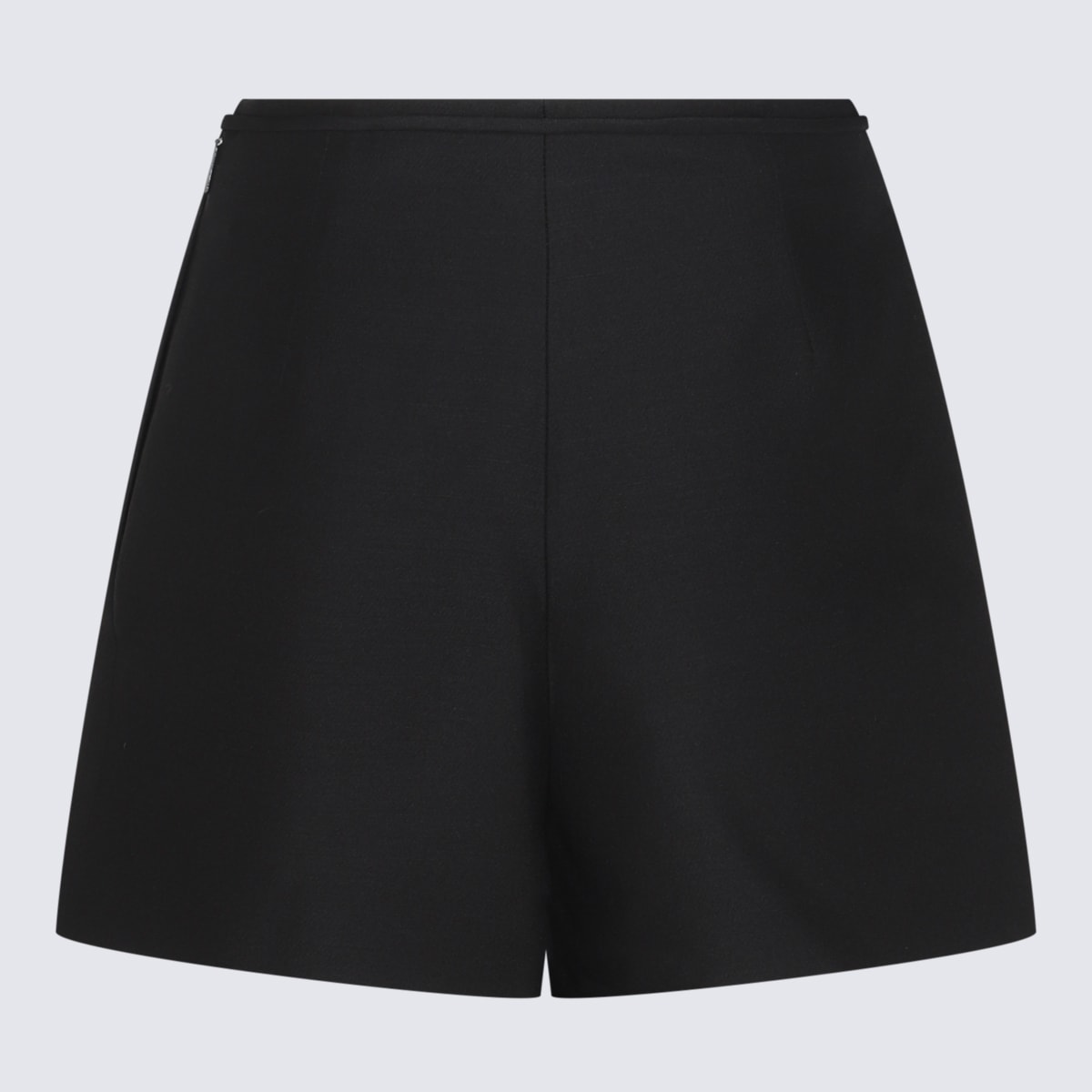 Shop Valentino Black Wool Shorts