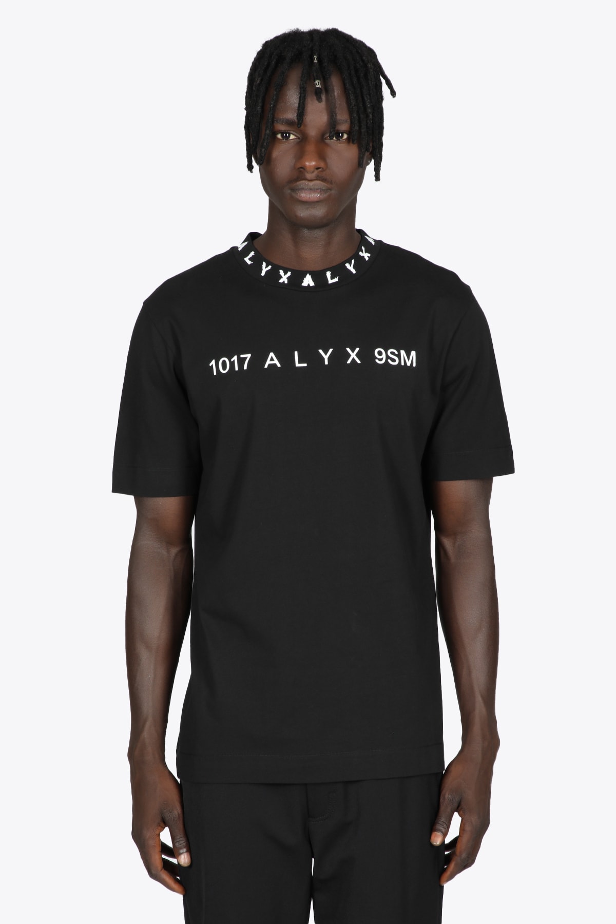 1017 ALYX 9SM S/s Graphic T-shirt Black Cotton T-shirt With Logo At Collar - S/s Graphic T-shirt