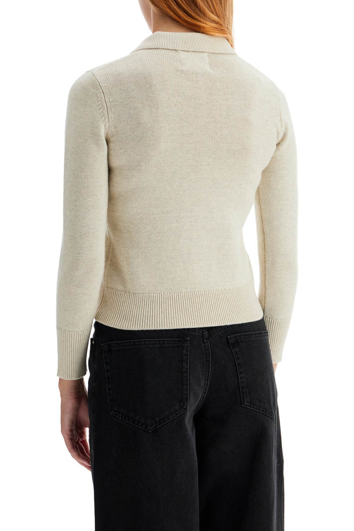 Shop Marant Etoile Cotton And Wool Nola Polo Pullover In Light Grey