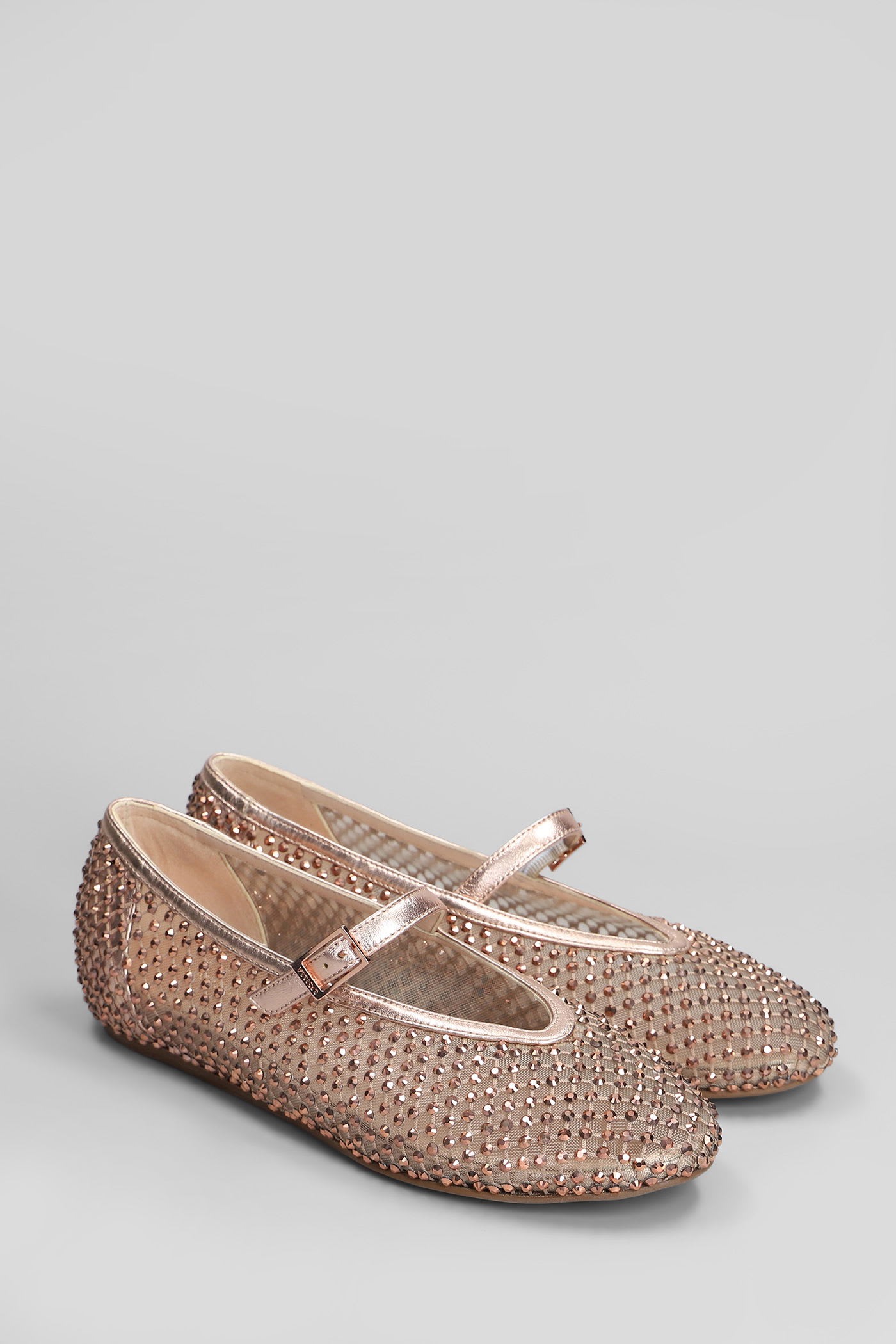 Le Silla Gilda Gold Ballet Flats In Neutral