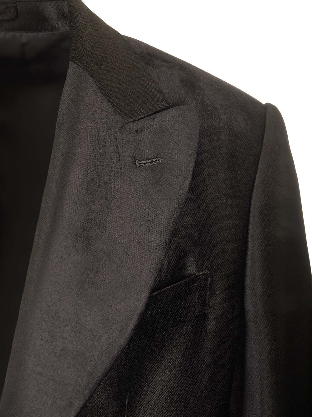 Shop Lardini Velvet Jacket In Black