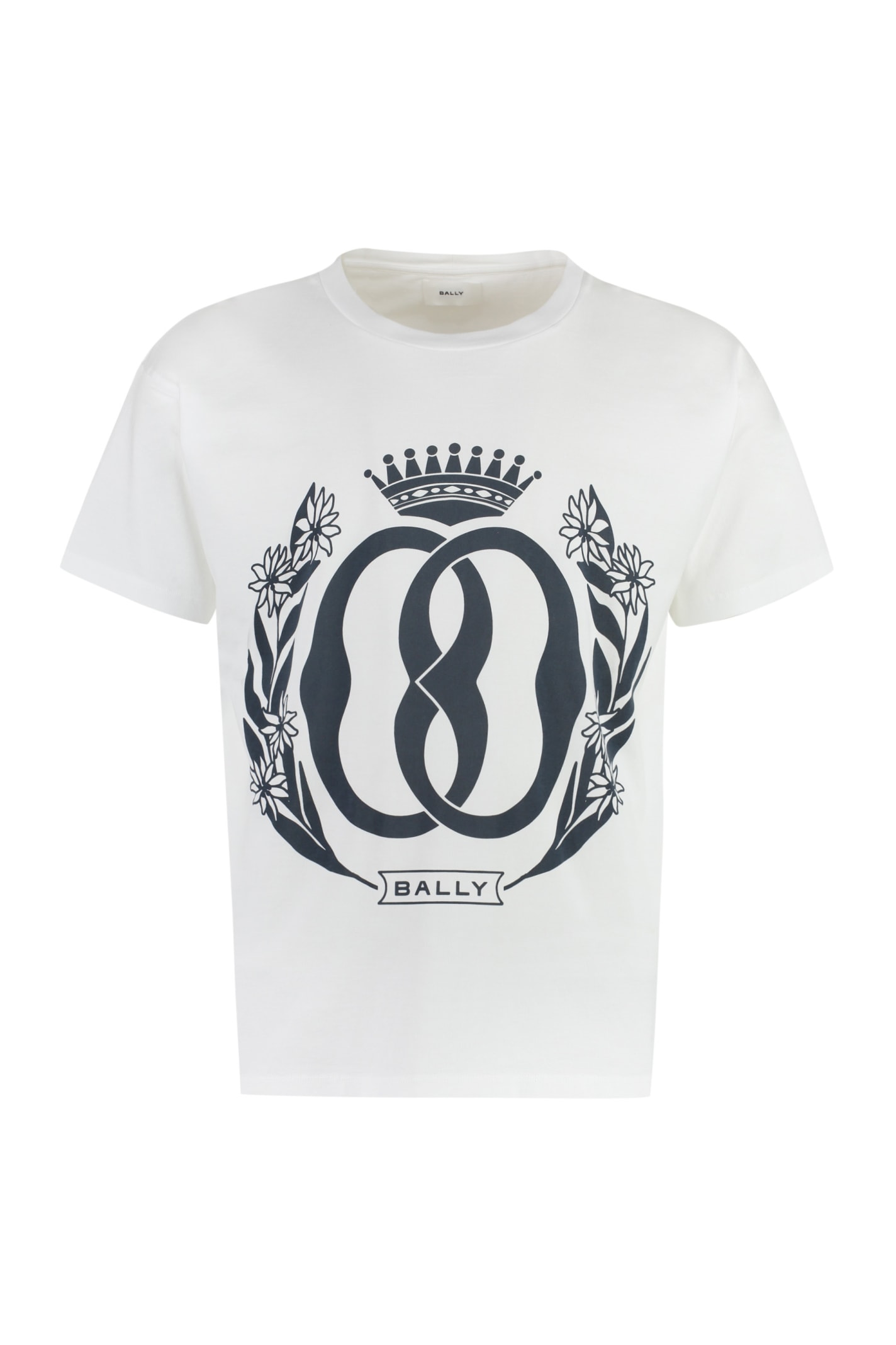 Bally Printed Cotton T-shirt In White
